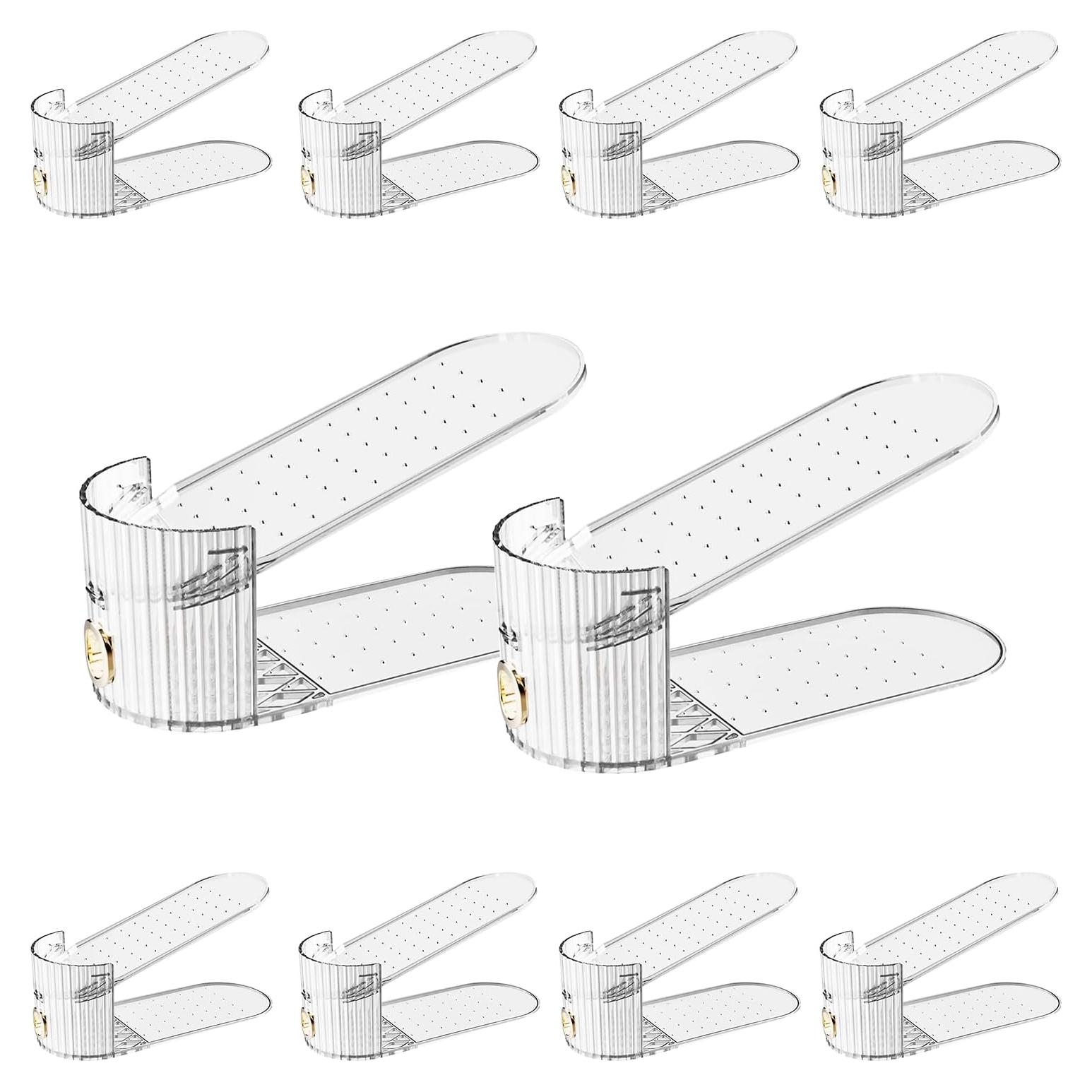 Organizador de Zapatos PureSprout Doble Nivel Transparente 10 Pzas