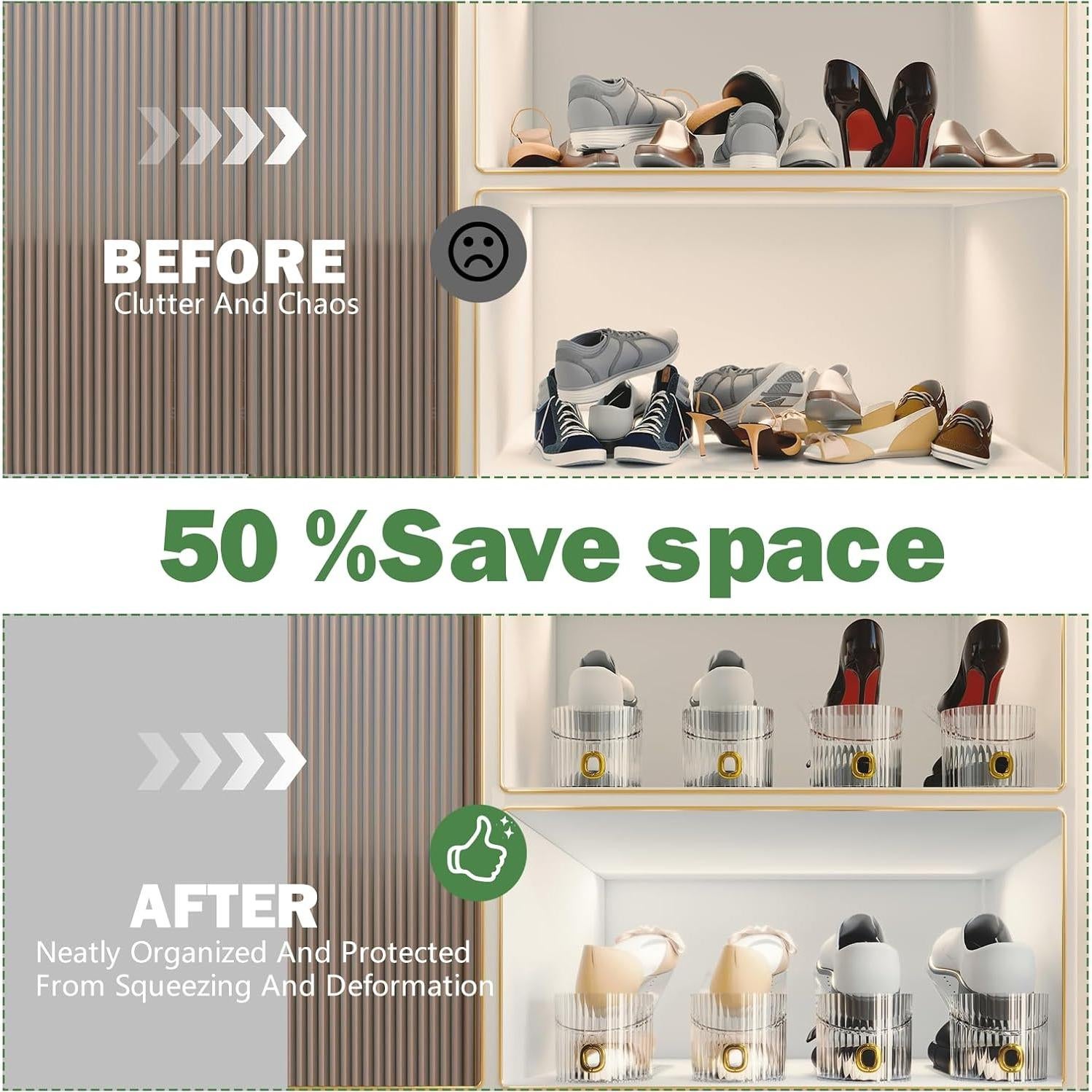 Organizador de Zapatos PureSprout Doble Nivel Transparente 10 Pzas