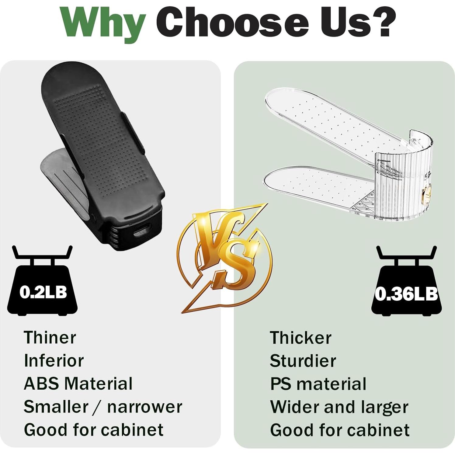 Organizador de Zapatos PureSprout Doble Nivel Transparente 10 Pzas