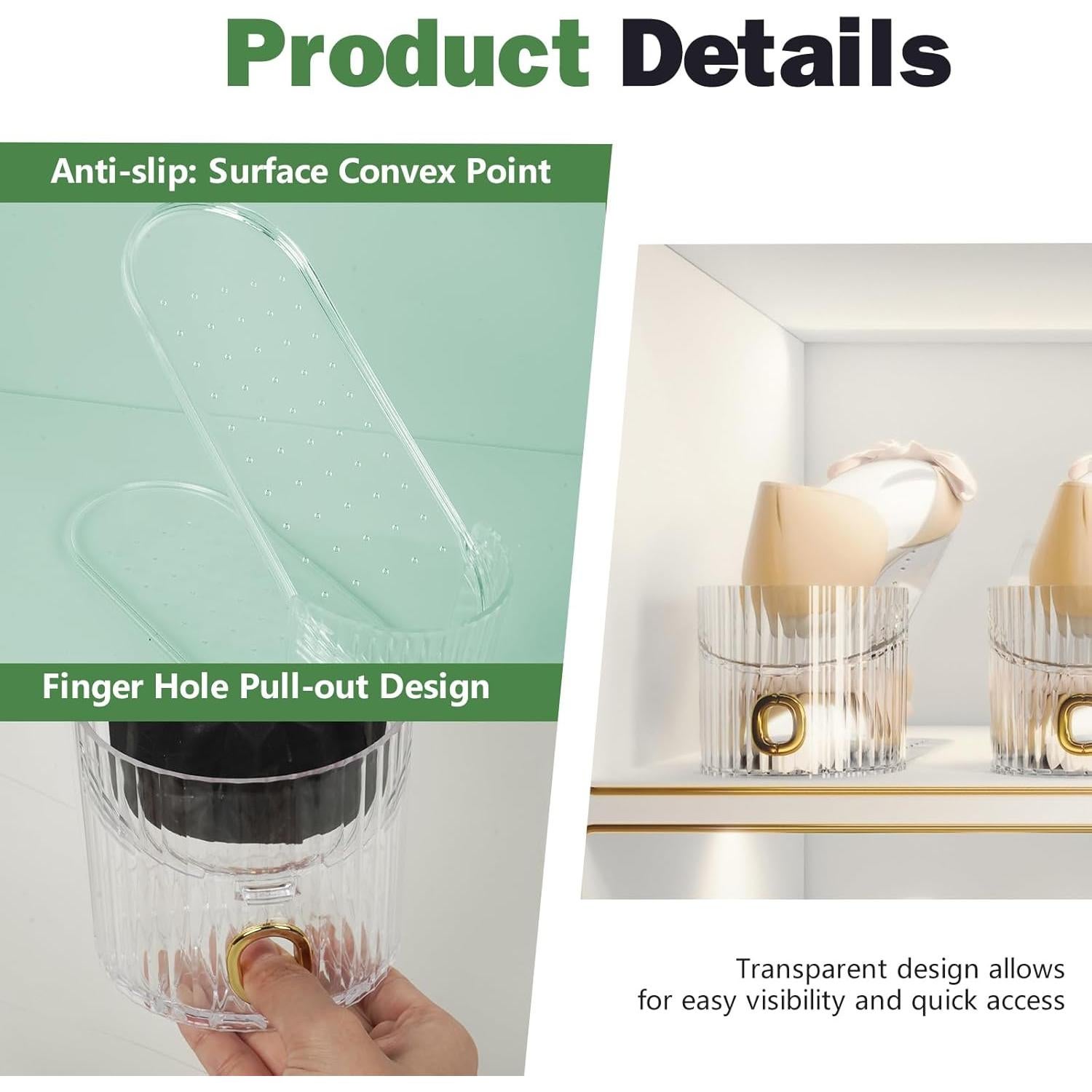 Organizador de Zapatos PureSprout Doble Nivel Transparente 10 Pzas