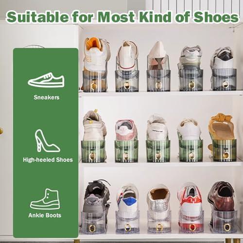 Organizador de Zapatos PureSprout Doble Nivel Transparente 10 Pzas
