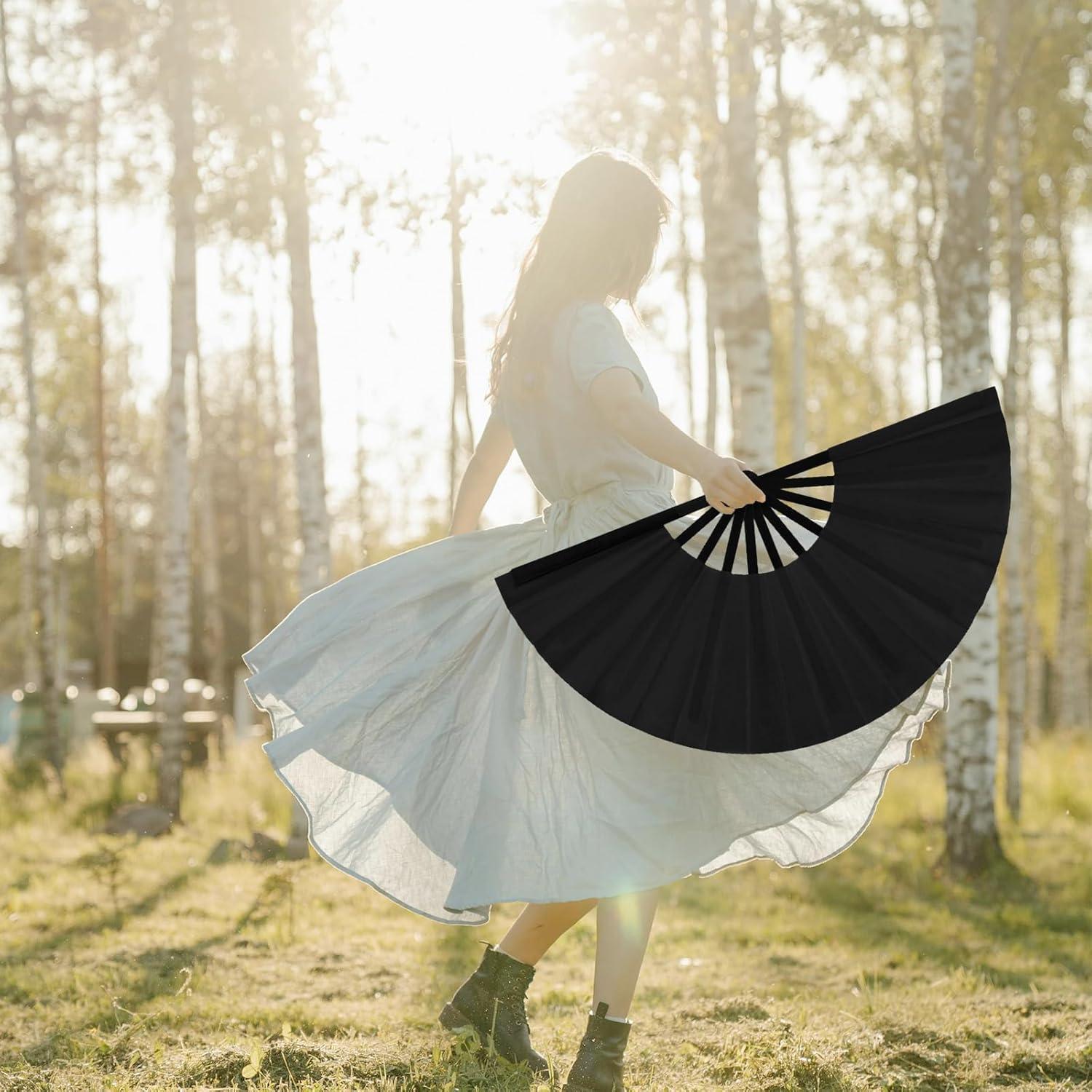 Ventilador Plegable WNWBFM Negro para Bailar en Línea