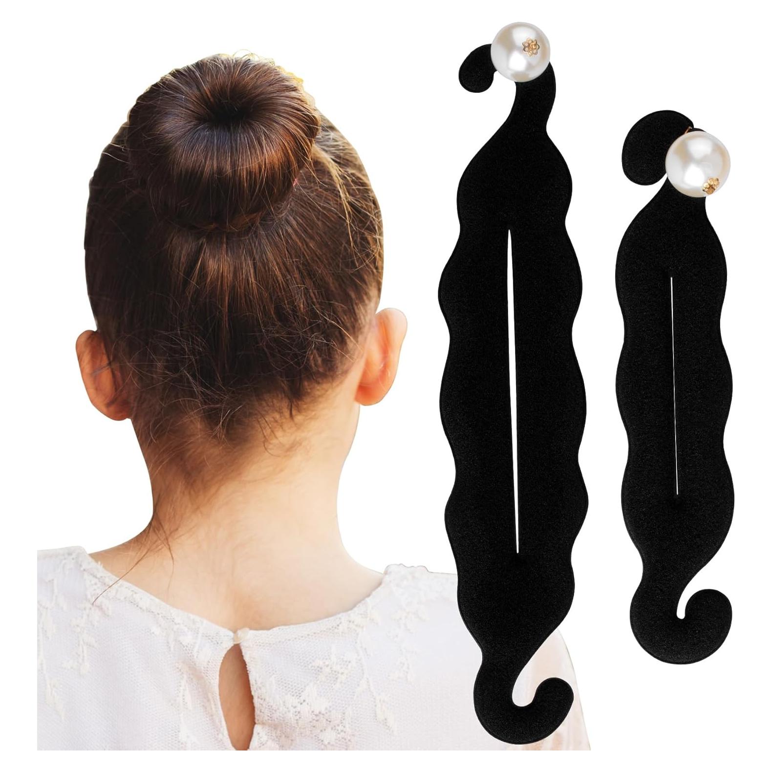 Hacedor de Moño Antideslizante Pndeyo 2 Piezas Negro