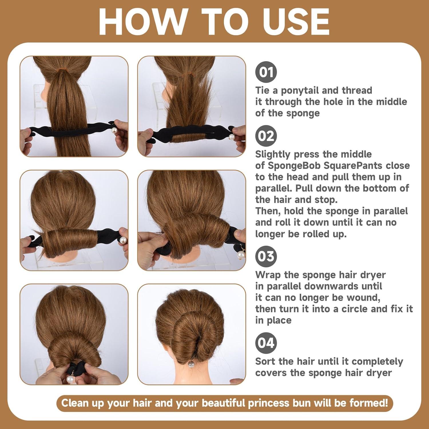 Hacedor de Moño Antideslizante Pndeyo 2 Piezas Negro