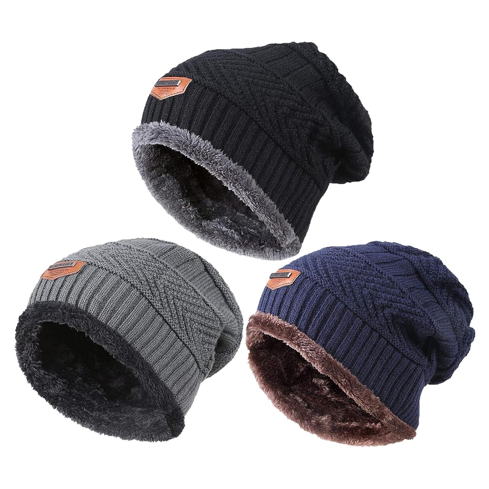 Gorras de Invierno Tejidas T WILKER + Bufanda Franela Niños 5-14 Años