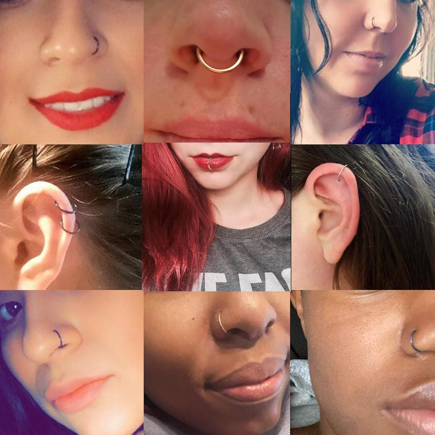 10 Aros de Septum Besteel Acero Quirúrgico 316L 8/10/12MM