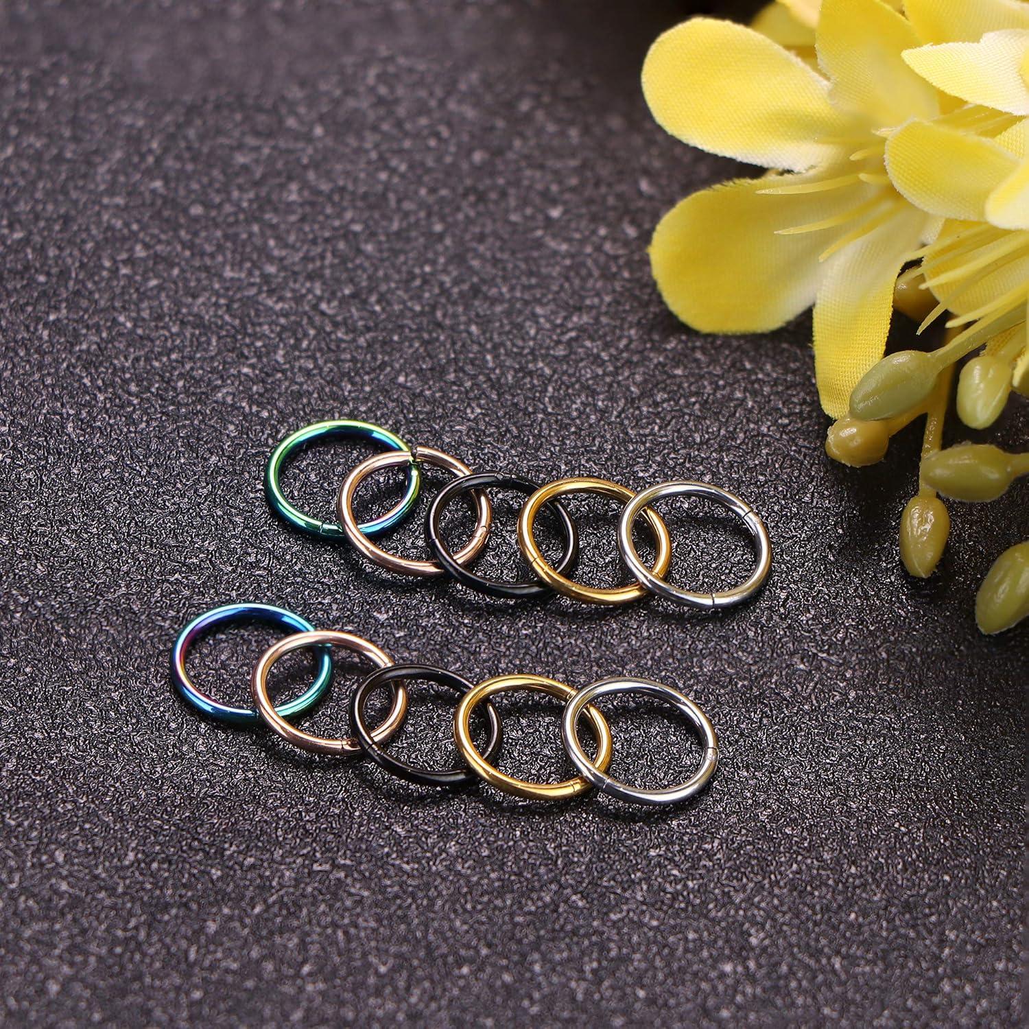 10 Aros de Septum Besteel Acero Quirúrgico 316L 8/10/12MM