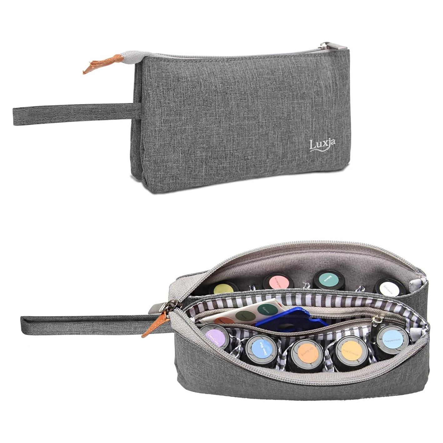 Bolsa Organizador de Aceite Esencial LUXJA - 9 Botellas Gris