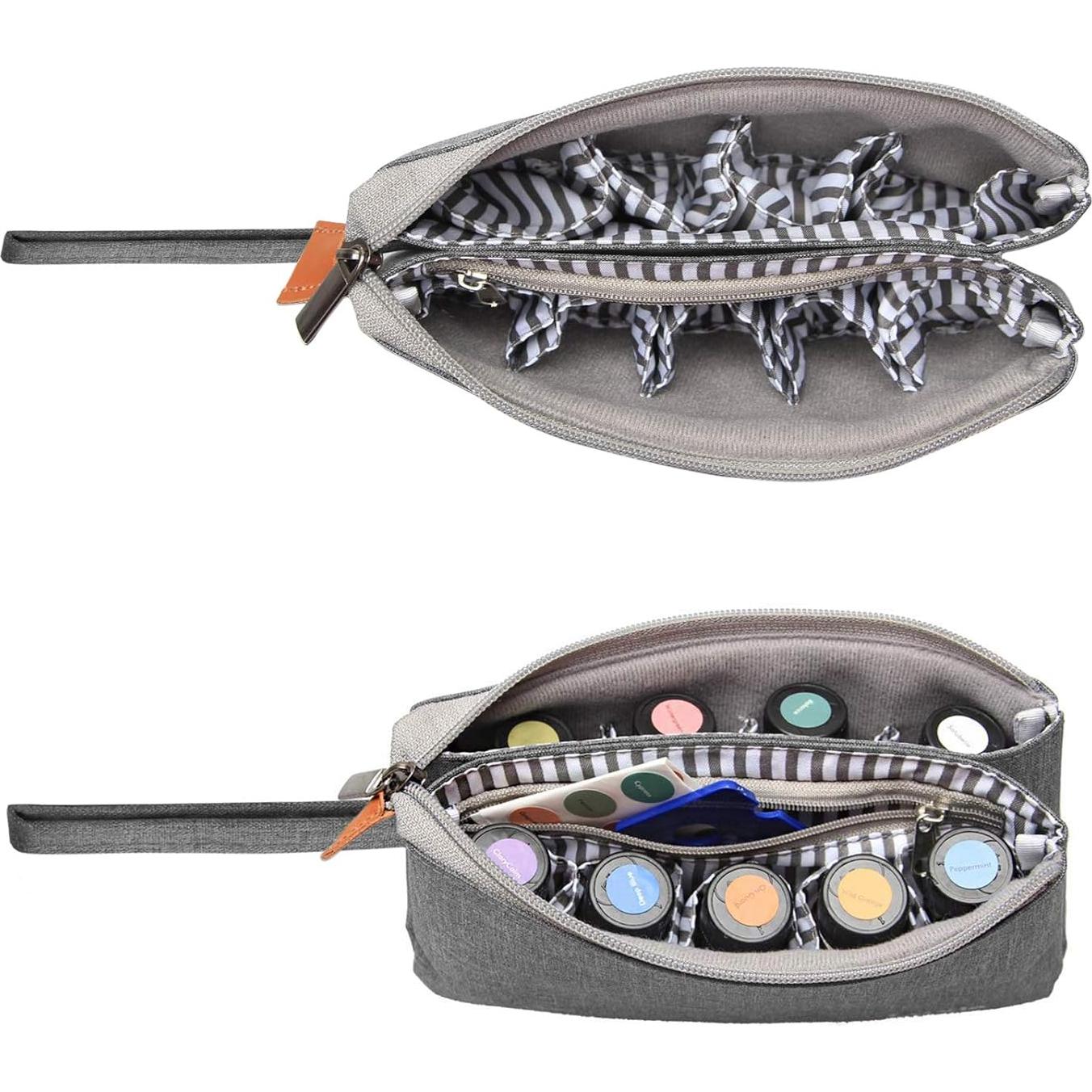 Bolsa Organizador de Aceite Esencial LUXJA - 9 Botellas Gris