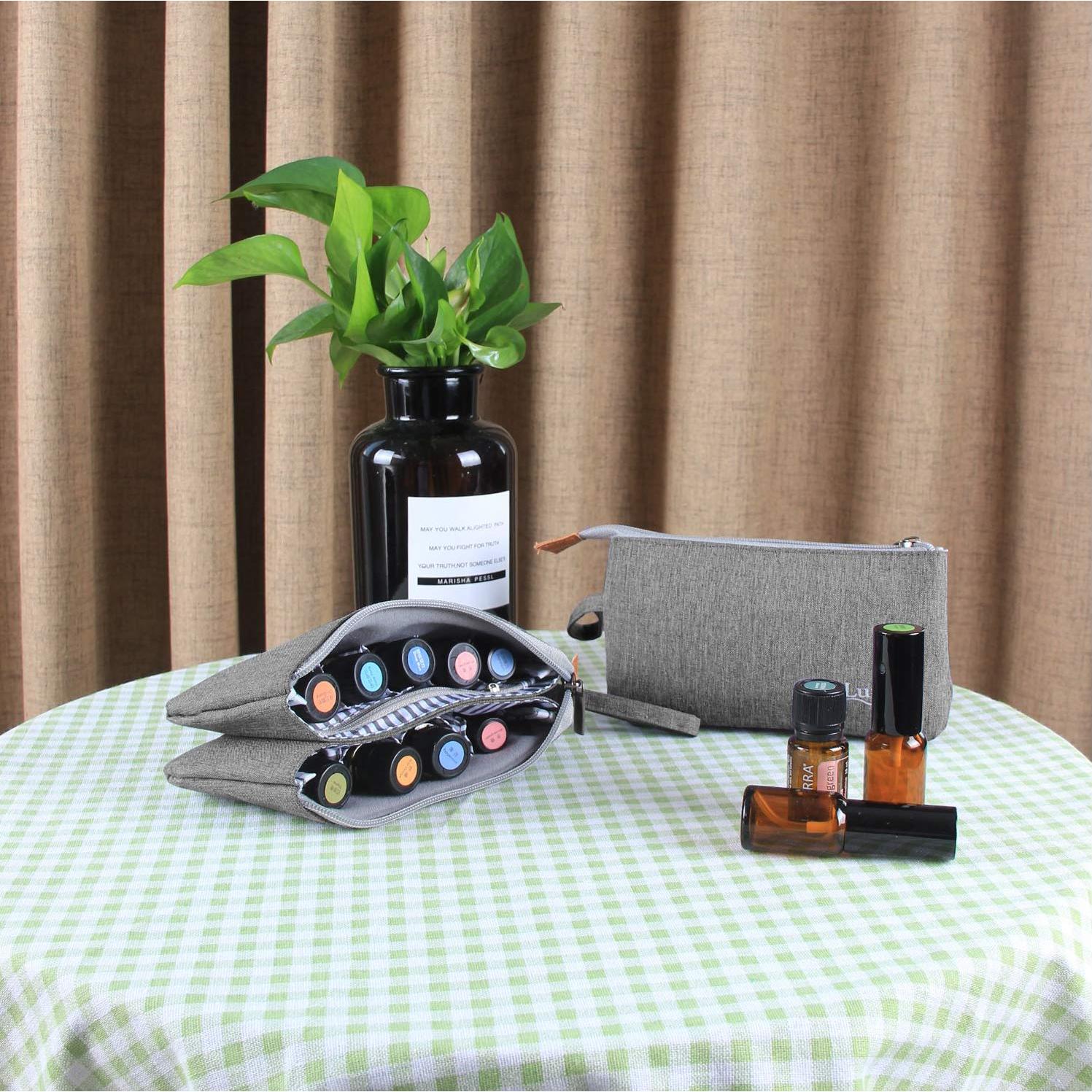Bolsa Organizador de Aceite Esencial LUXJA - 9 Botellas Gris
