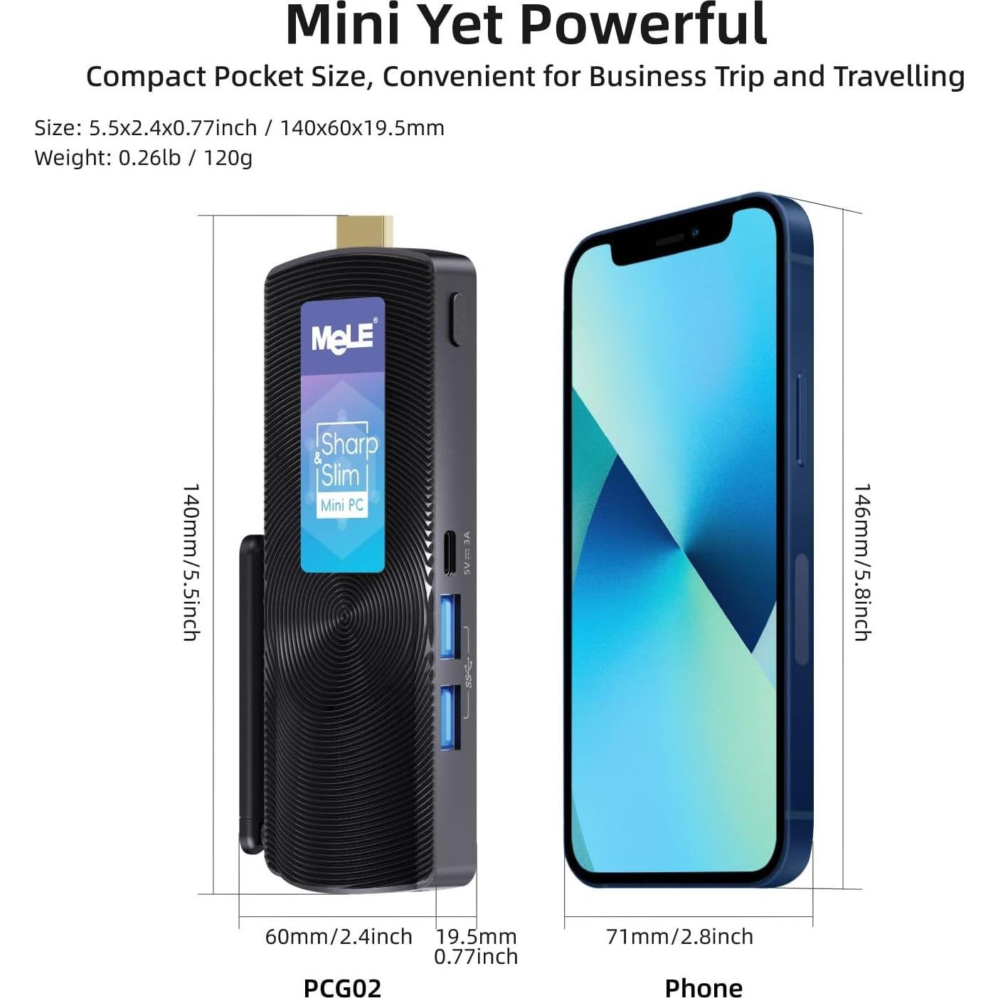 Mini PC Stick MeLE PCG02 J4125 8GB 256GB 4K HDMI