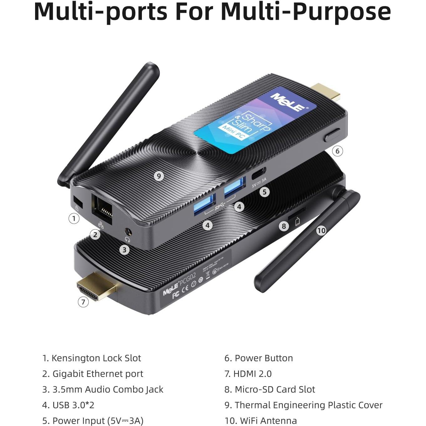 Mini PC Stick MeLE PCG02 J4125 8GB 256GB 4K HDMI