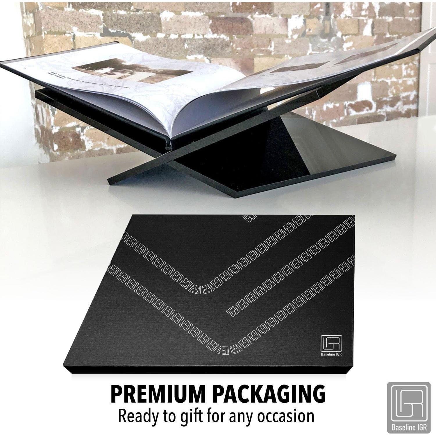 Soporte de Libros Acrílico Baseline IGR Grande Negro 32x24x14 cm