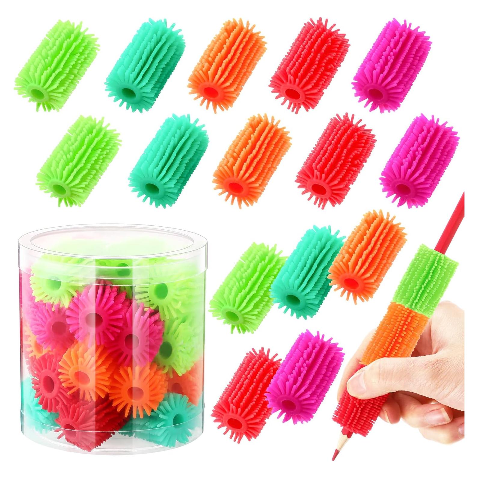 Chivao 25 Pcs Agarre Suave para Lápices de Silicona Colorido