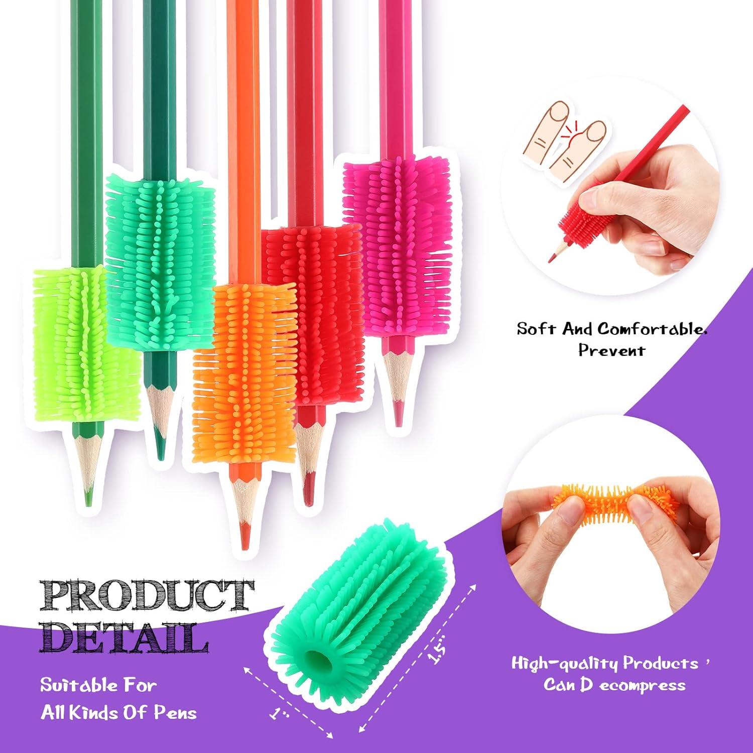 Chivao 25 Pcs Agarre Suave para Lápices de Silicona Colorido