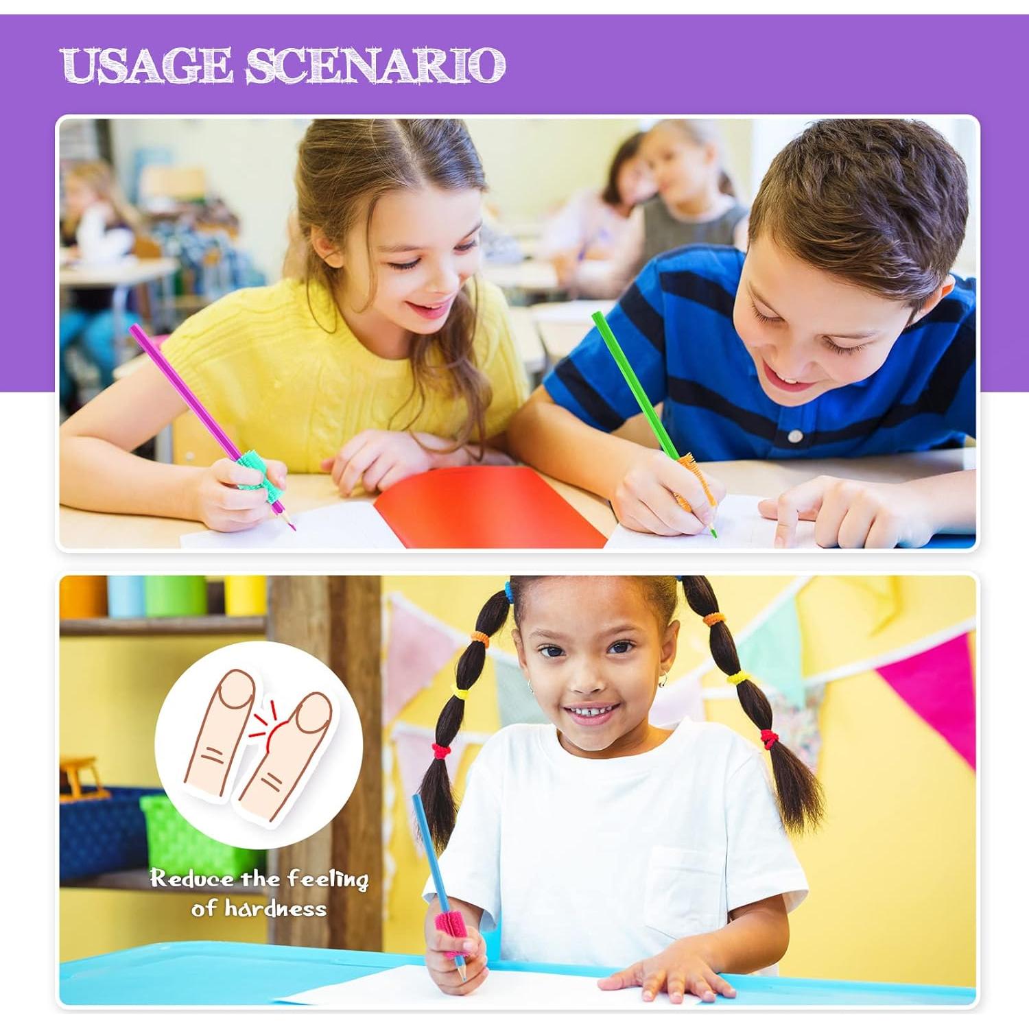 Chivao 25 Pcs Agarre Suave para Lápices de Silicona Colorido