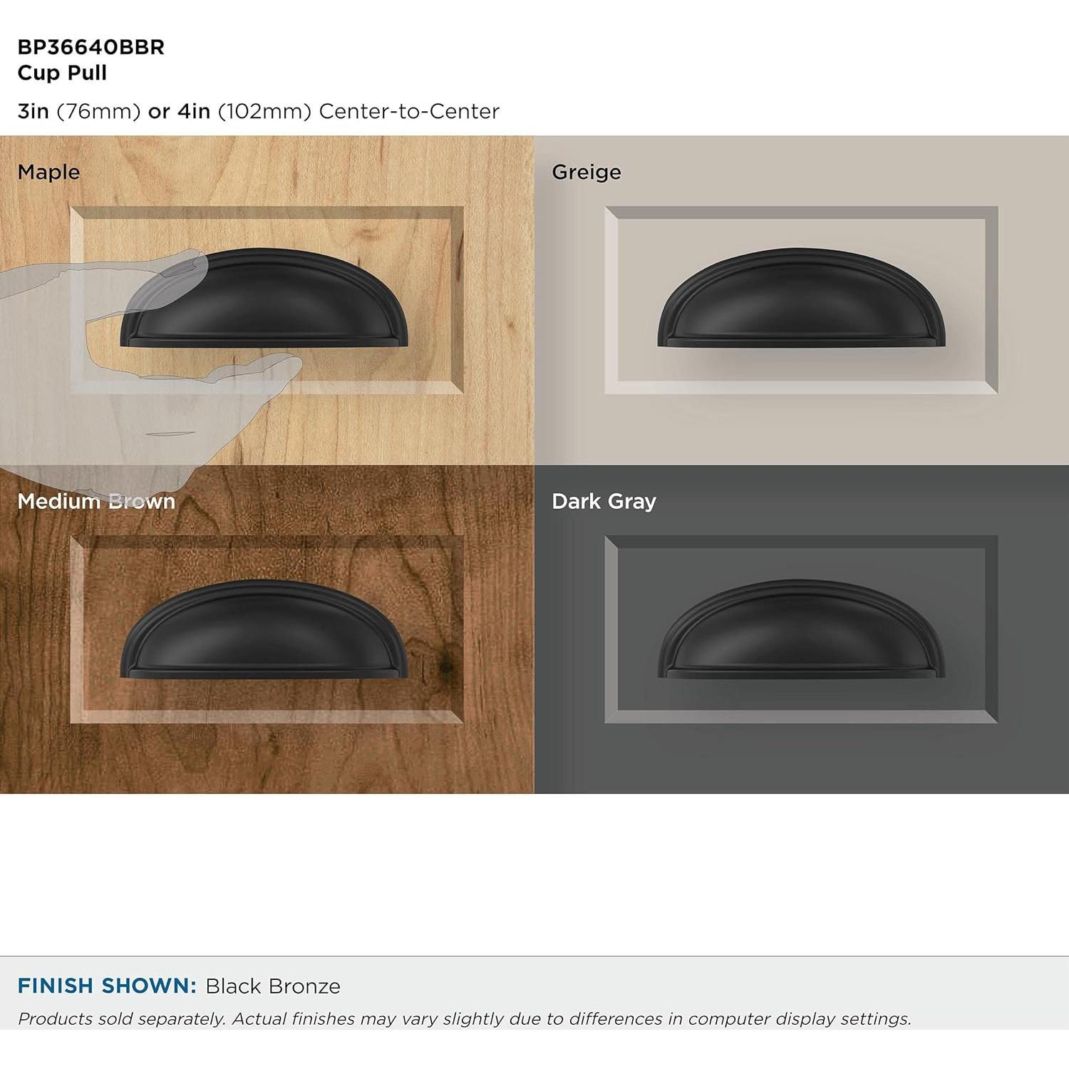 Tirador de Taza Amerock Ashby Bronce Negro 76/102 mm