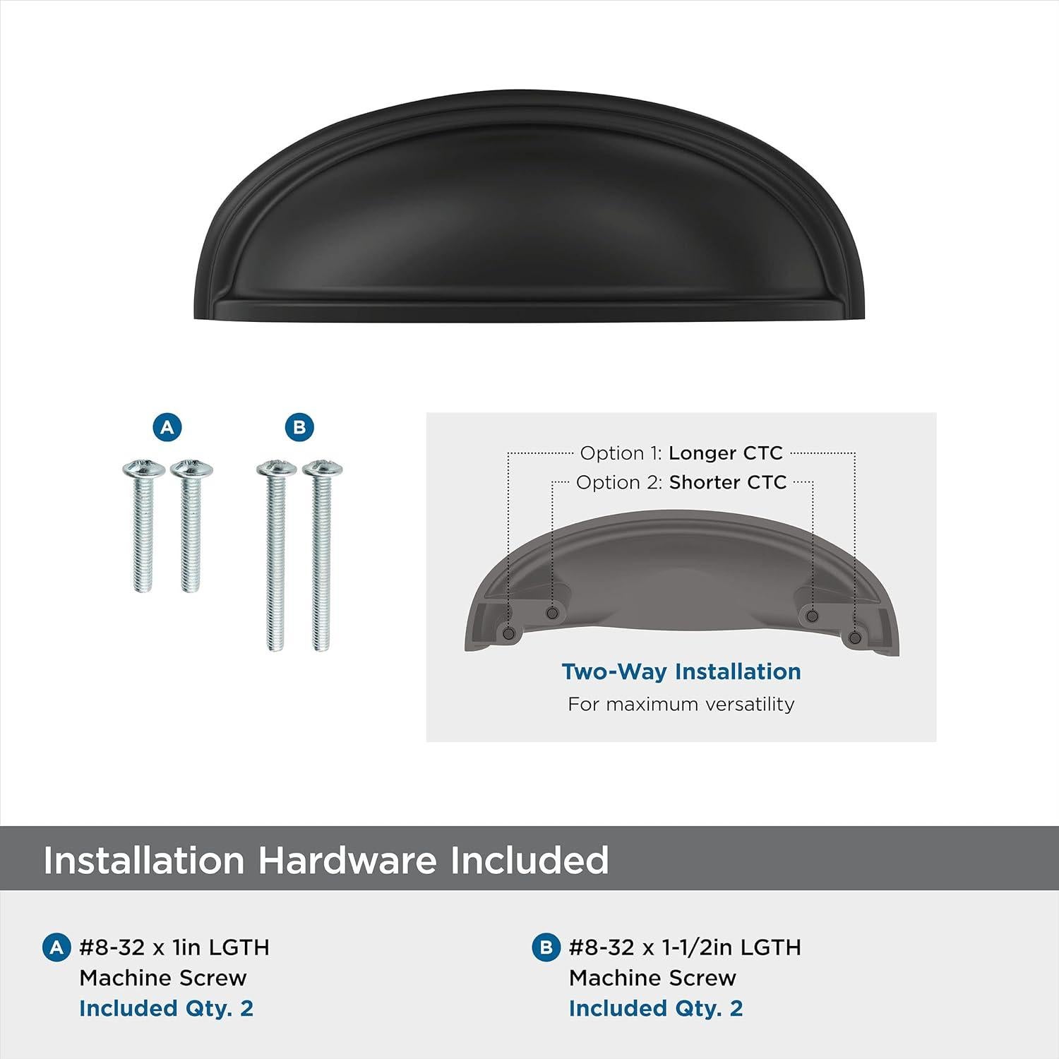 Tirador de Taza Amerock Ashby Bronce Negro 76/102 mm