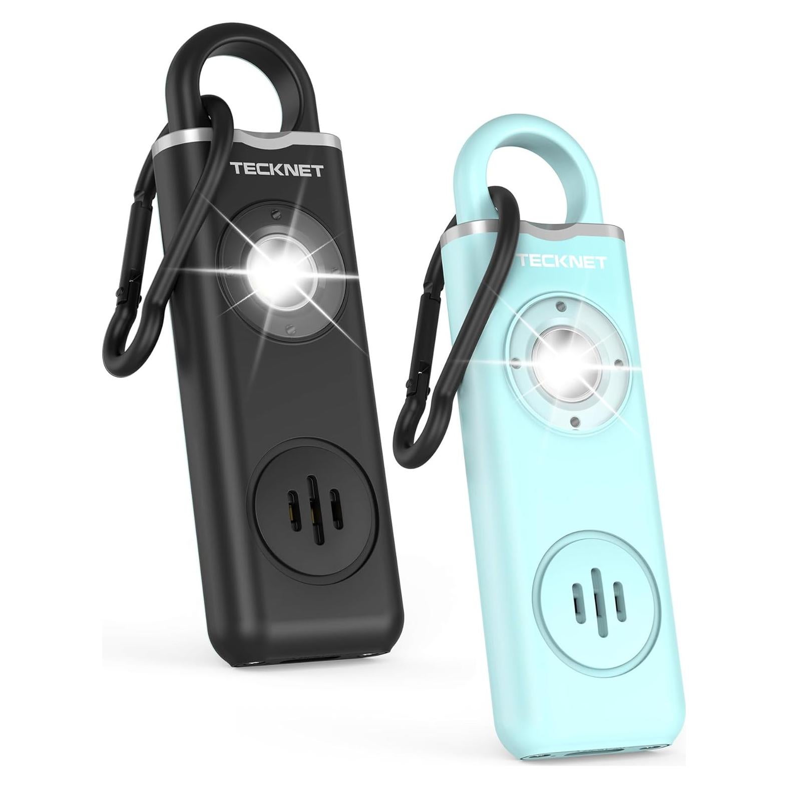 Alarma Personal TECKNET Recargable 130dB con Luz SOS - 2 Pzs