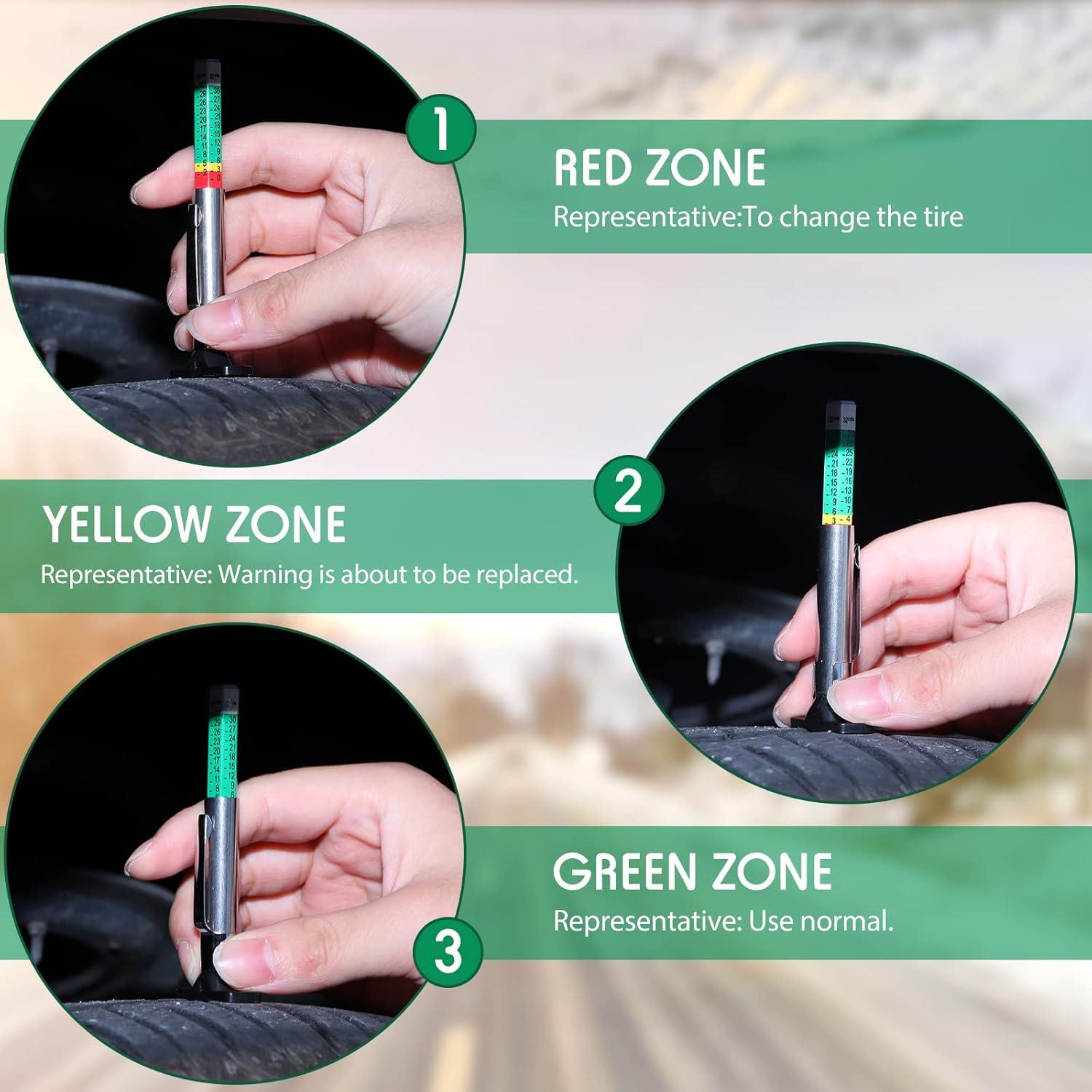 Juego de Medidores de Profundidad de Neumáticos y Freno Amylove - 15 Piezas