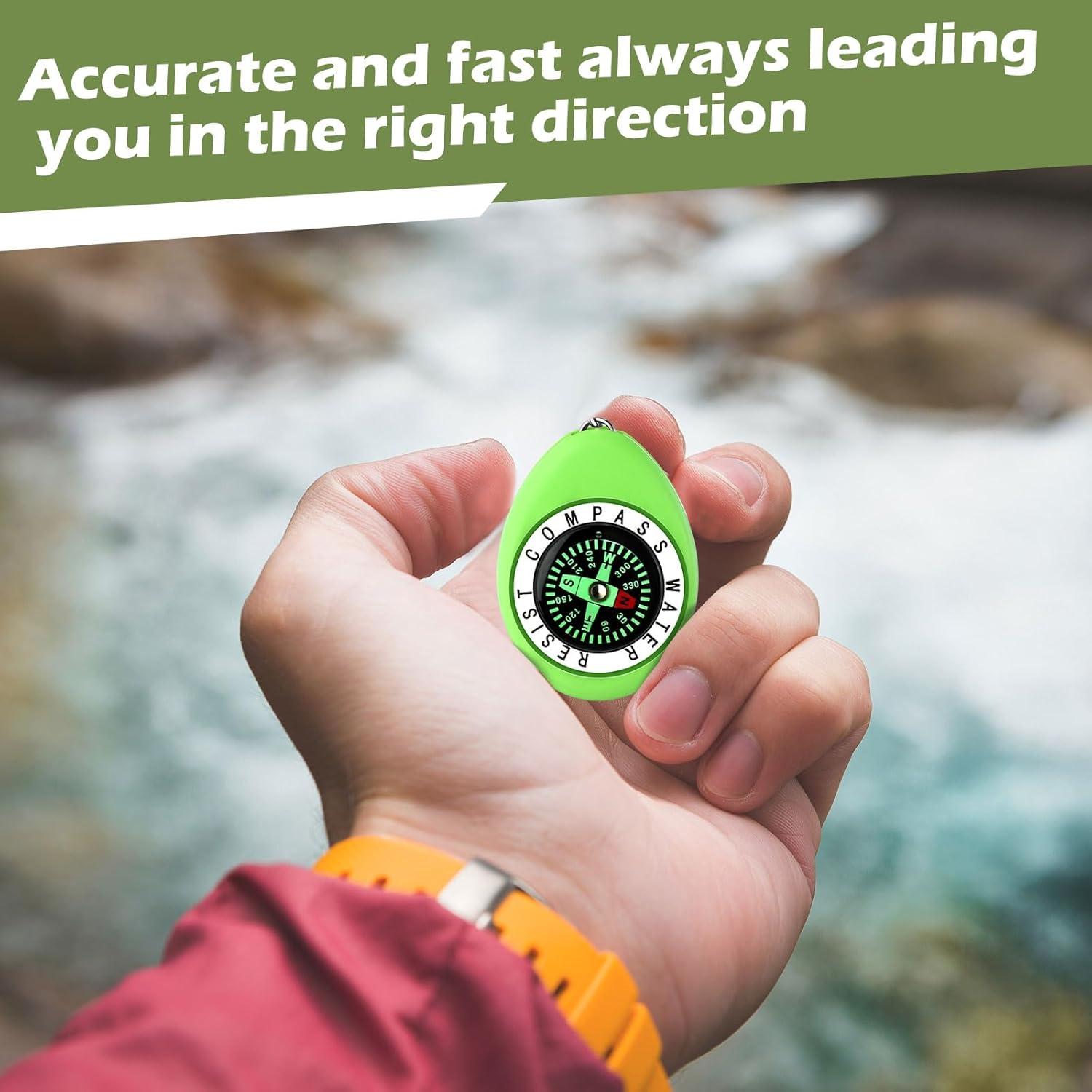 18 Mini Brújulas de Supervivencia Janinka para Niños Verde