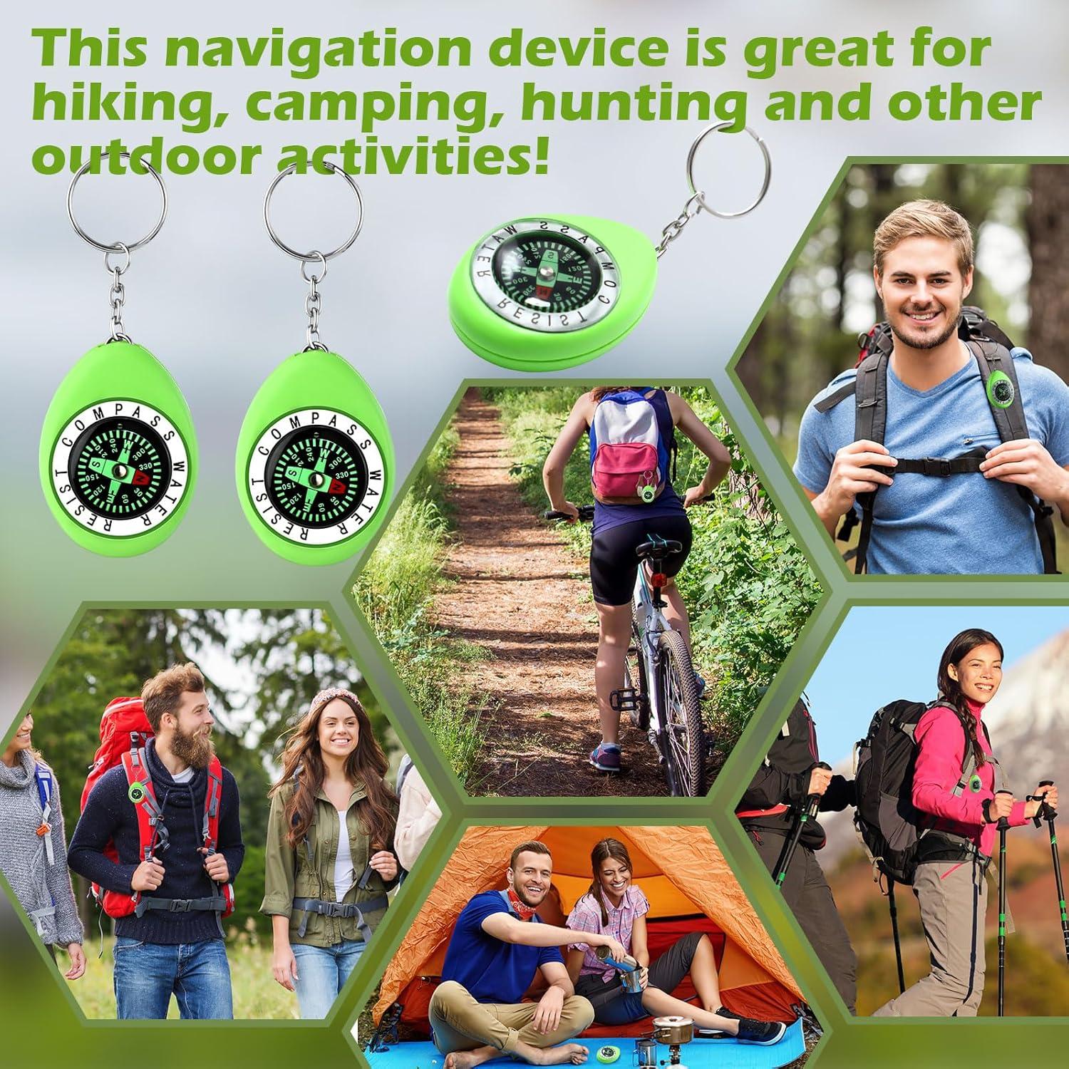 18 Mini Brújulas de Supervivencia Janinka para Niños Verde