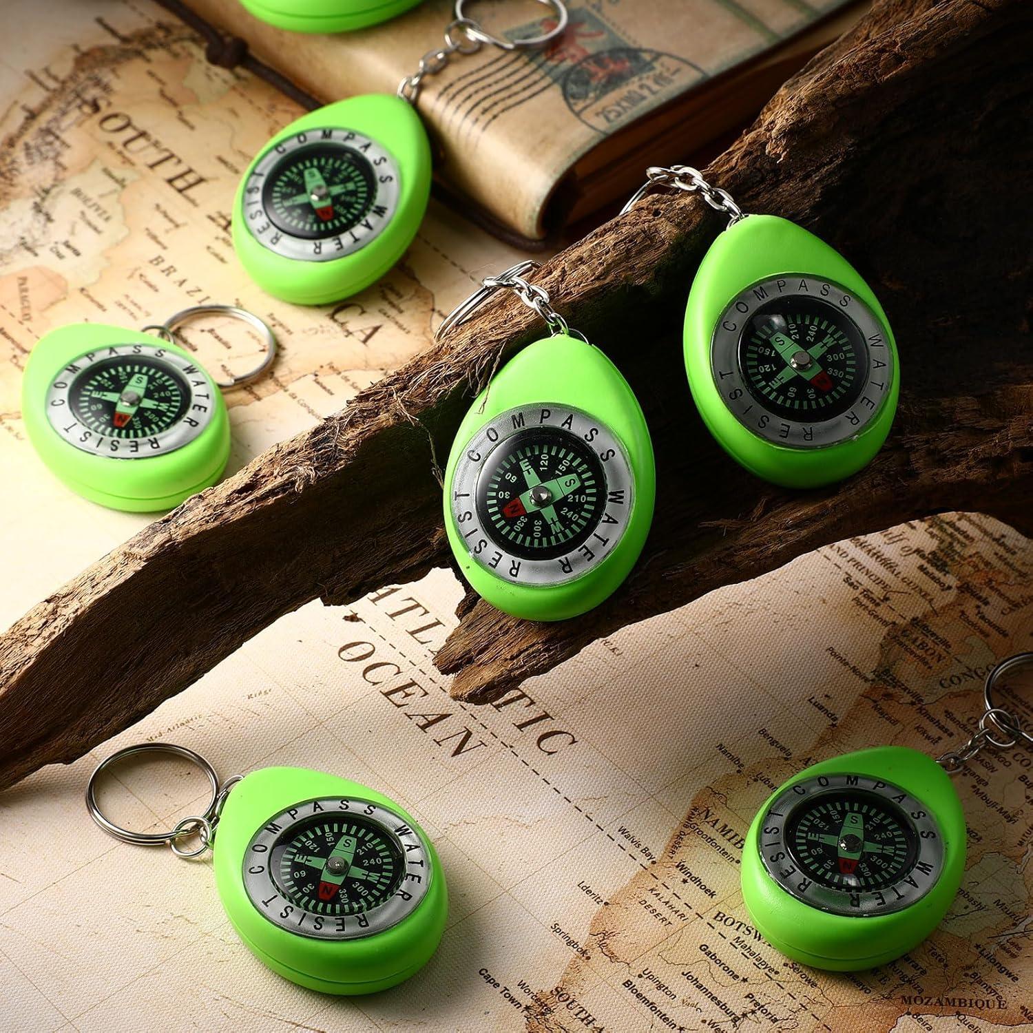 18 Mini Brújulas de Supervivencia Janinka para Niños Verde