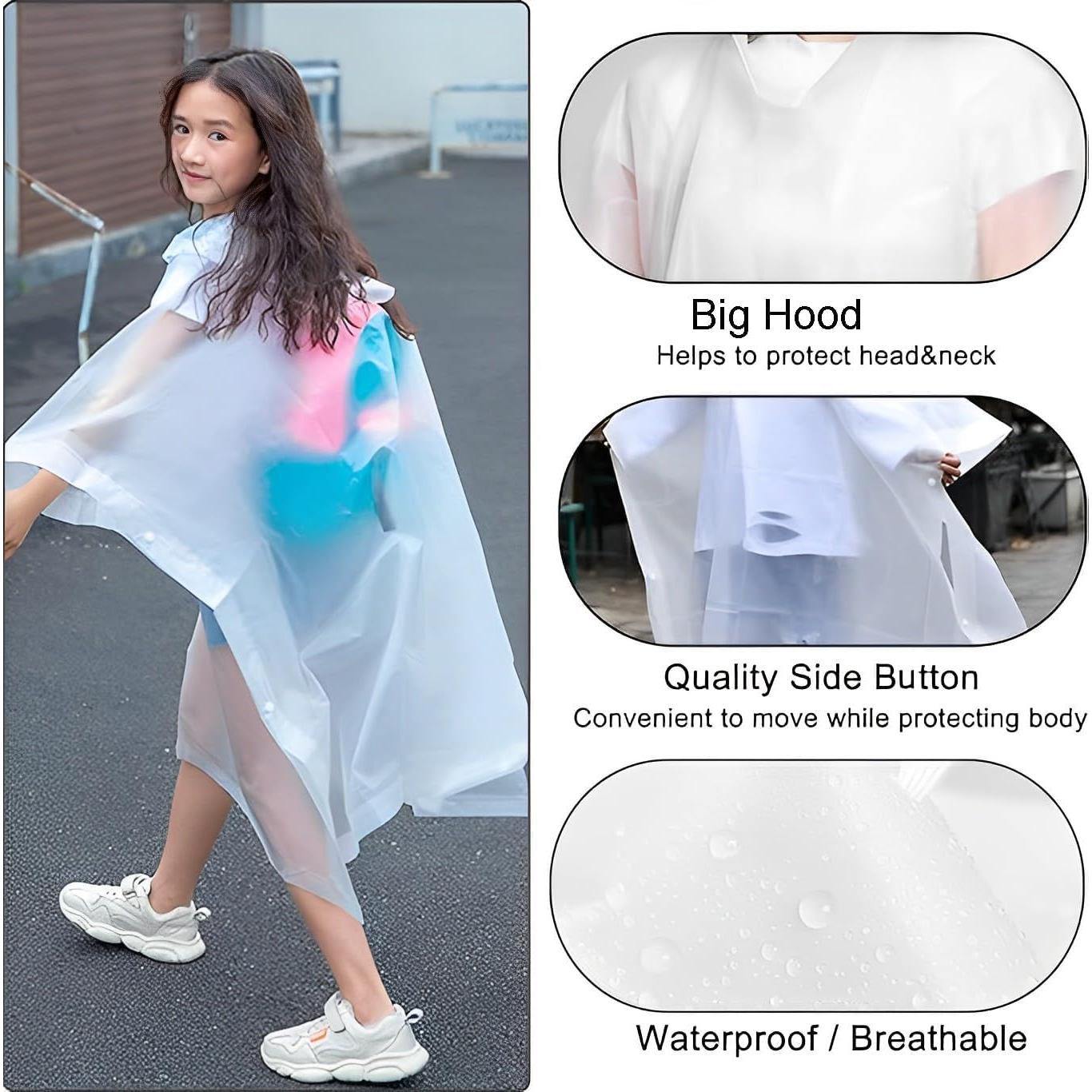 Ponchos de Lluvia KUNYUN para Niños - 2 Paquetes, Talla Única