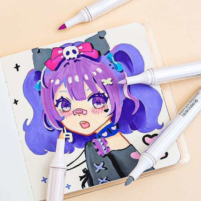 Marcadores Acrílicos Sharxart, 9 Colores con Punta de Pincel