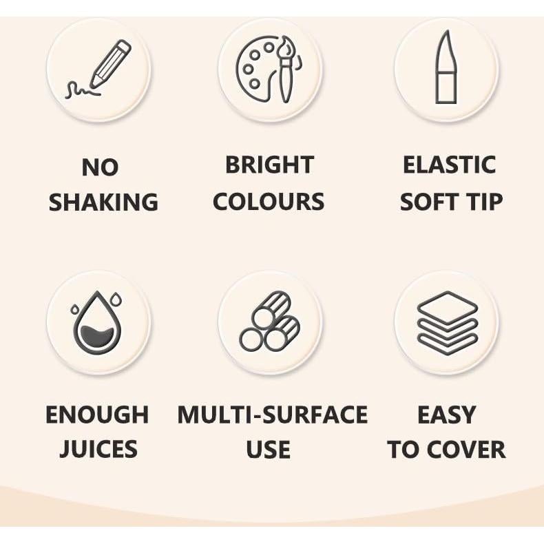 Marcadores Acrílicos Sharxart, 9 Colores con Punta de Pincel