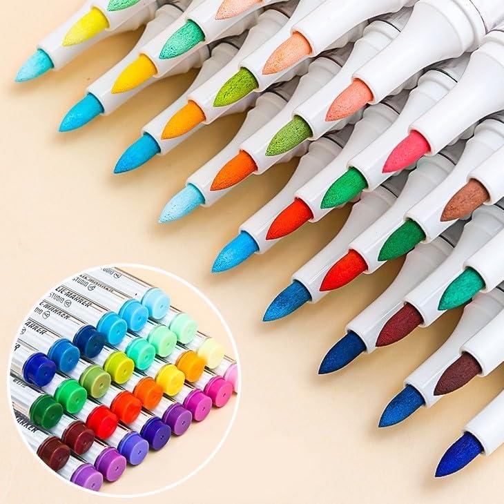 Marcadores Acrílicos Sharxart, 9 Colores con Punta de Pincel