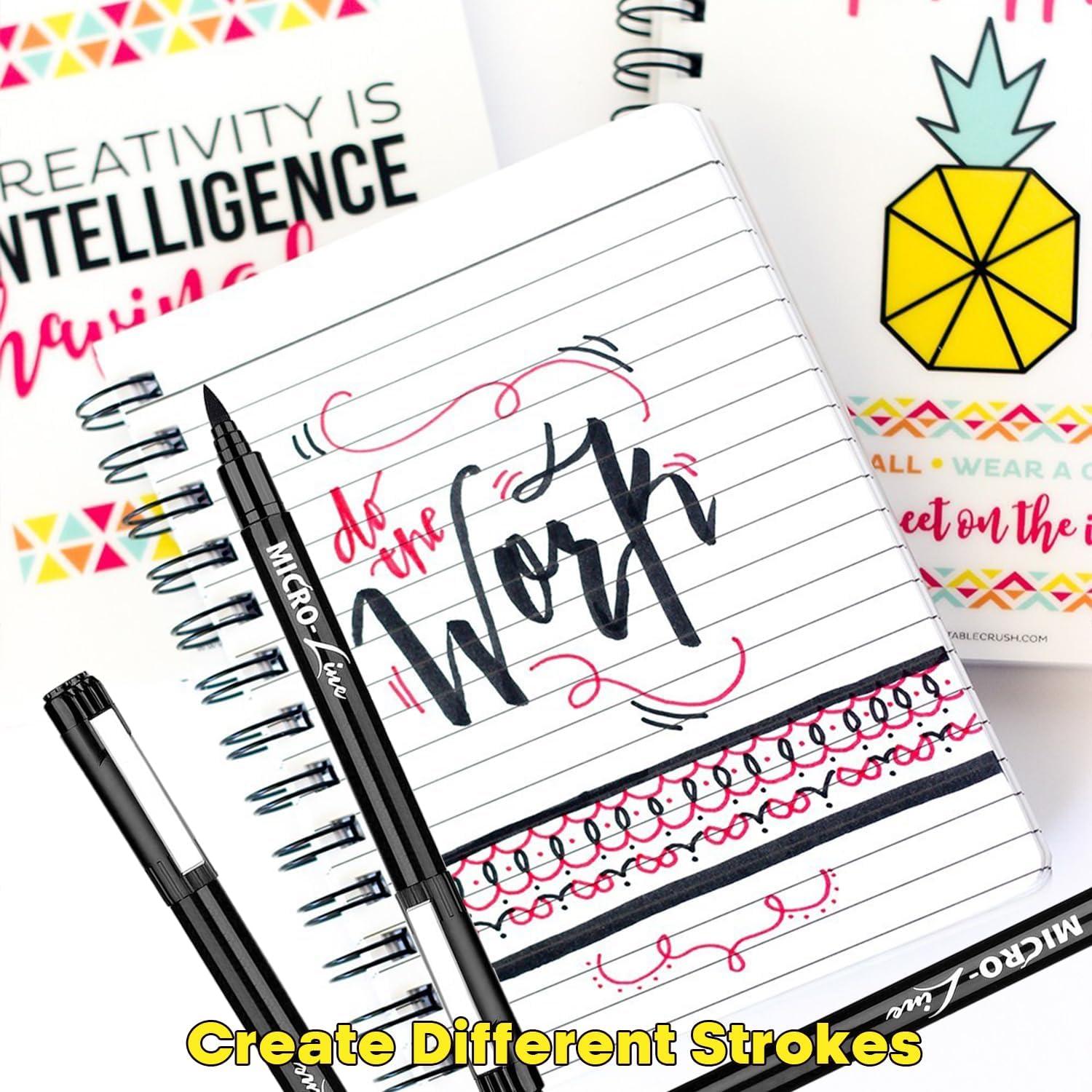 Juego de Plumas de Caligrafía Dyvicl - 8 Tamaños, Tinta Negra