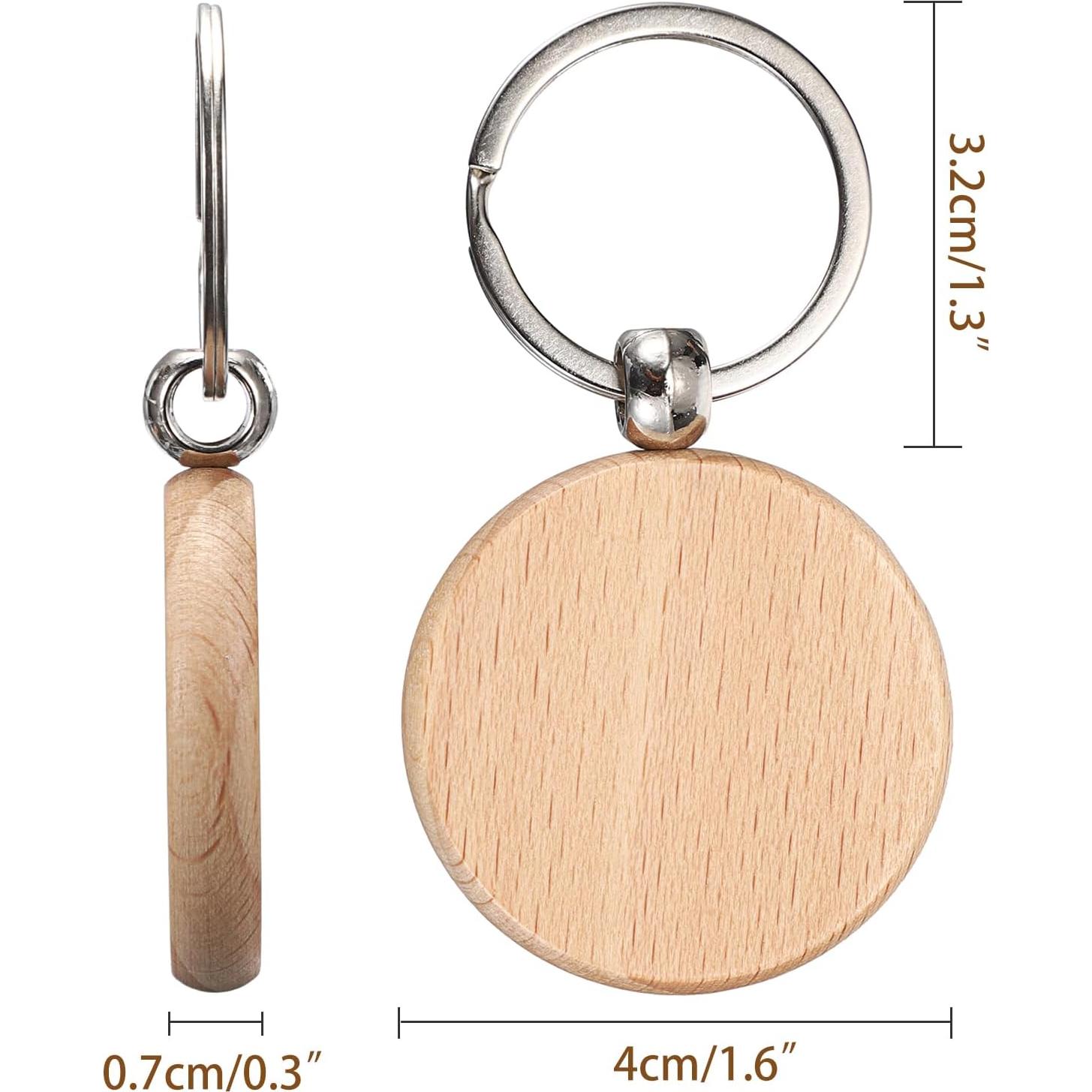 Etiquetas de Llave de Madera JUXYES 100 PCS 40mm para Grabado