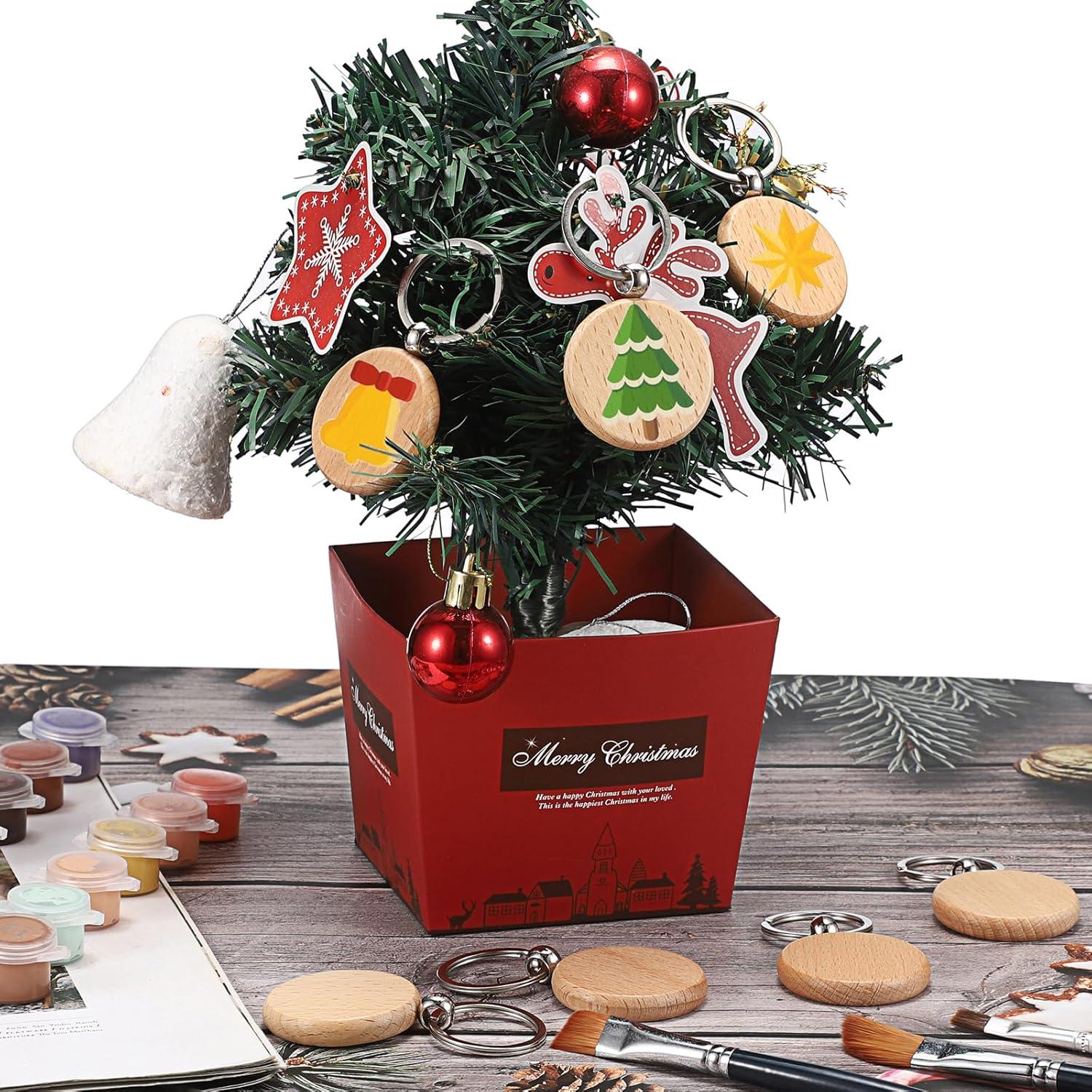 Etiquetas de Llave de Madera JUXYES 100 PCS 40mm para Grabado