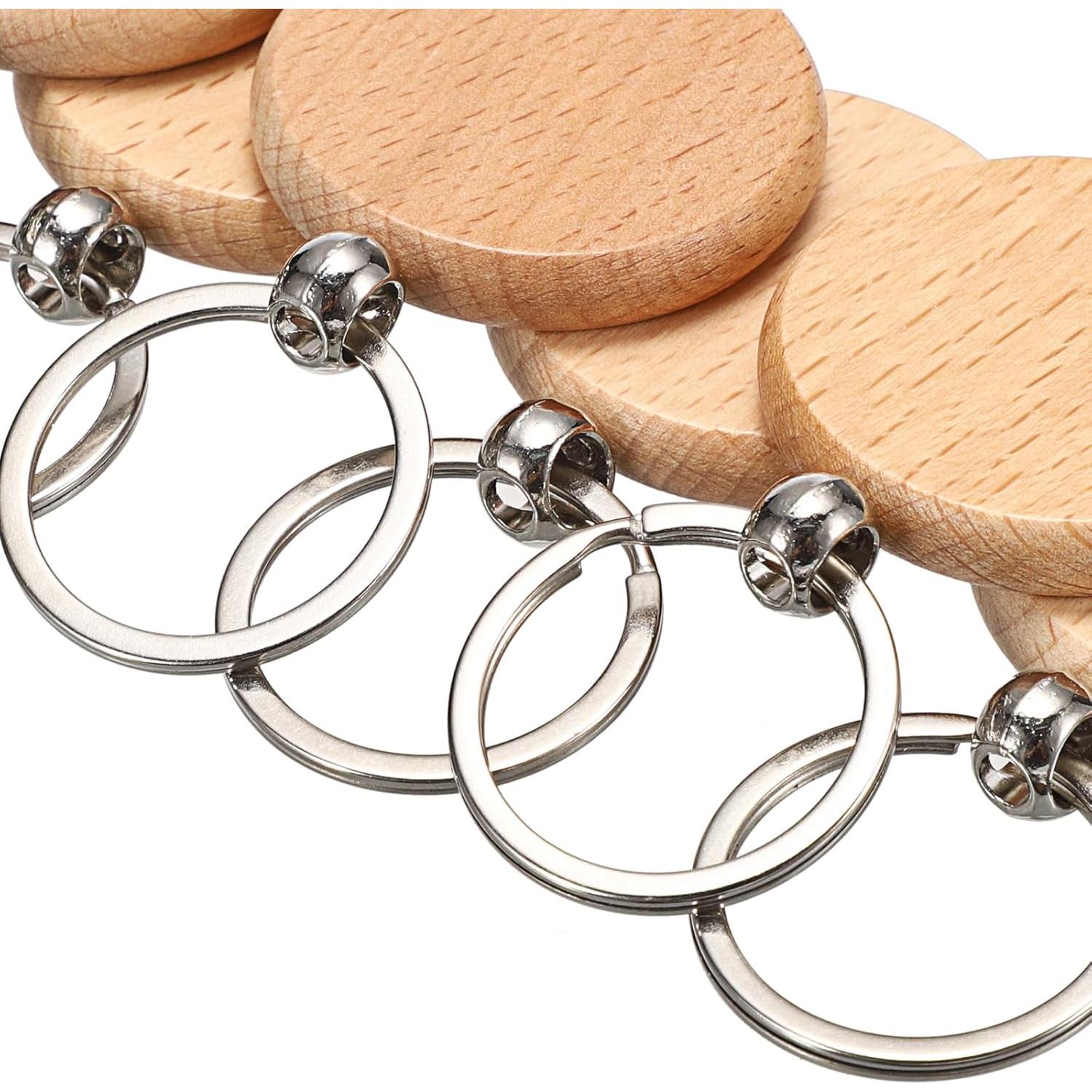 Etiquetas de Llave de Madera JUXYES 100 PCS 40mm para Grabado