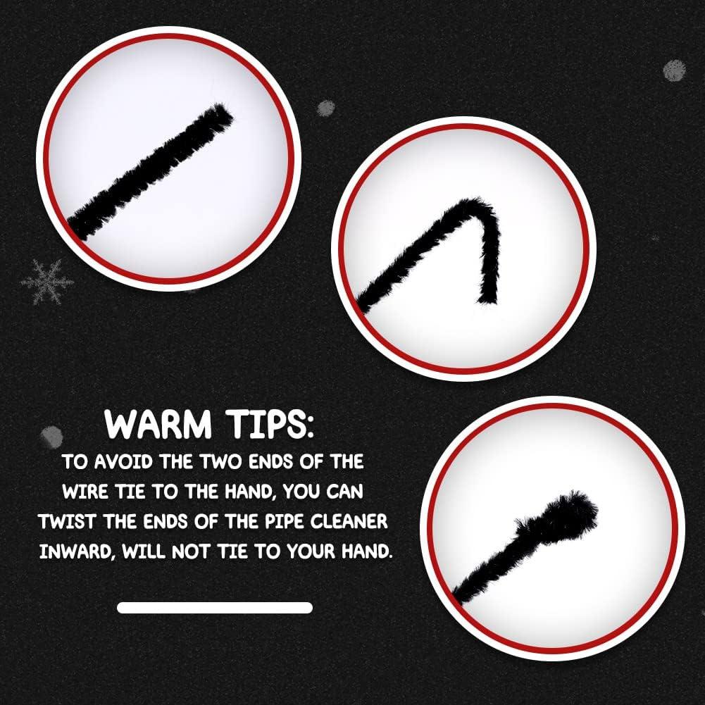 180 Limpiadores de Tubos Chenille Negros SHWAKK 30 cm Manualidades