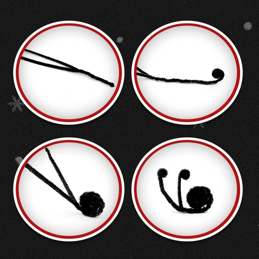 180 Limpiadores de Tubos Chenille Negros SHWAKK 30 cm Manualidades