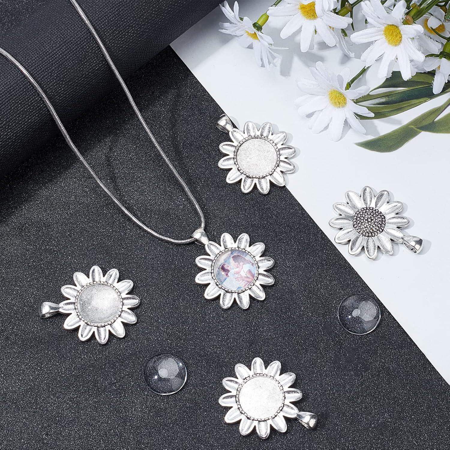 NBEADS 10 Conjuntos de Pendientes Flor de Sol con Cabochones