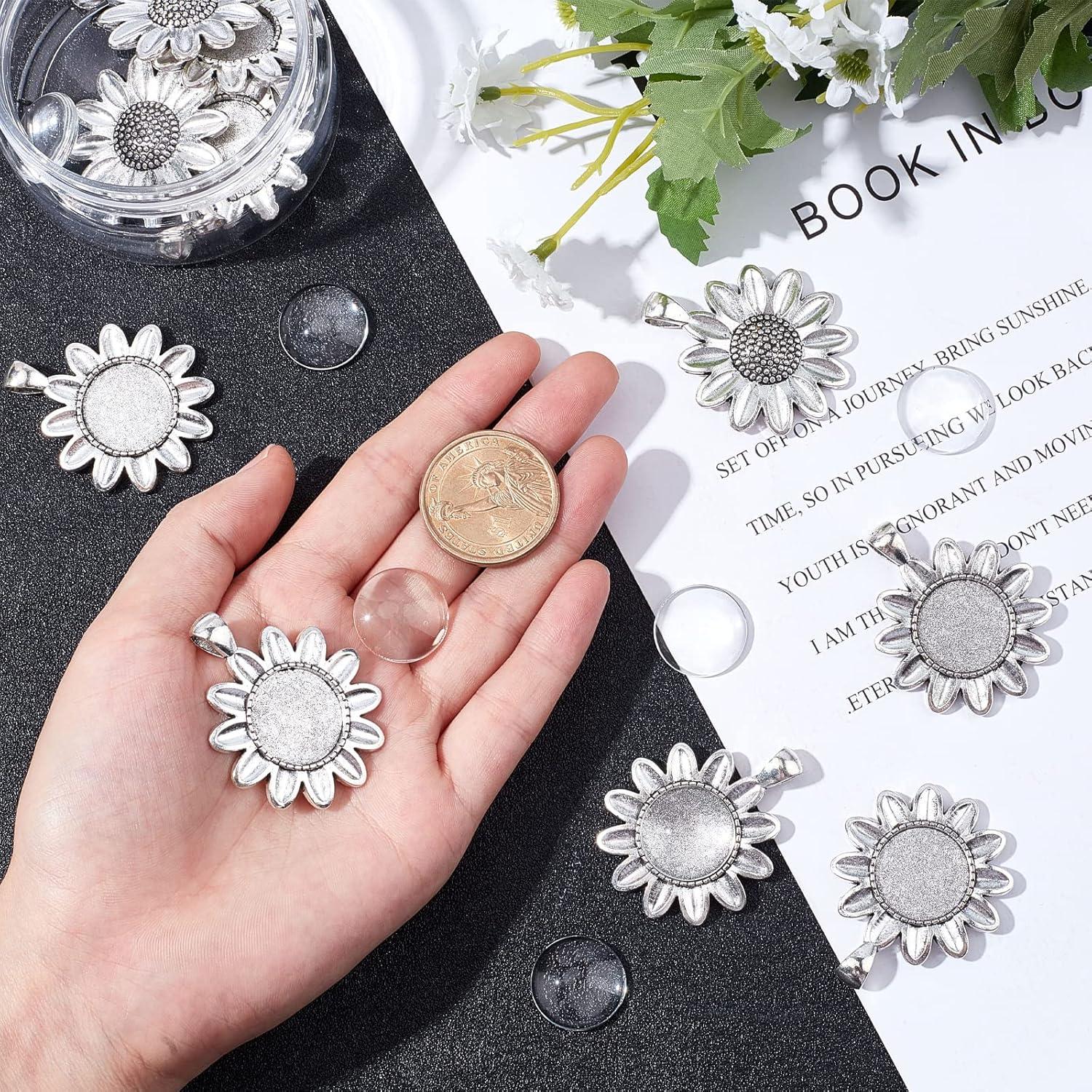 NBEADS 10 Conjuntos de Pendientes Flor de Sol con Cabochones