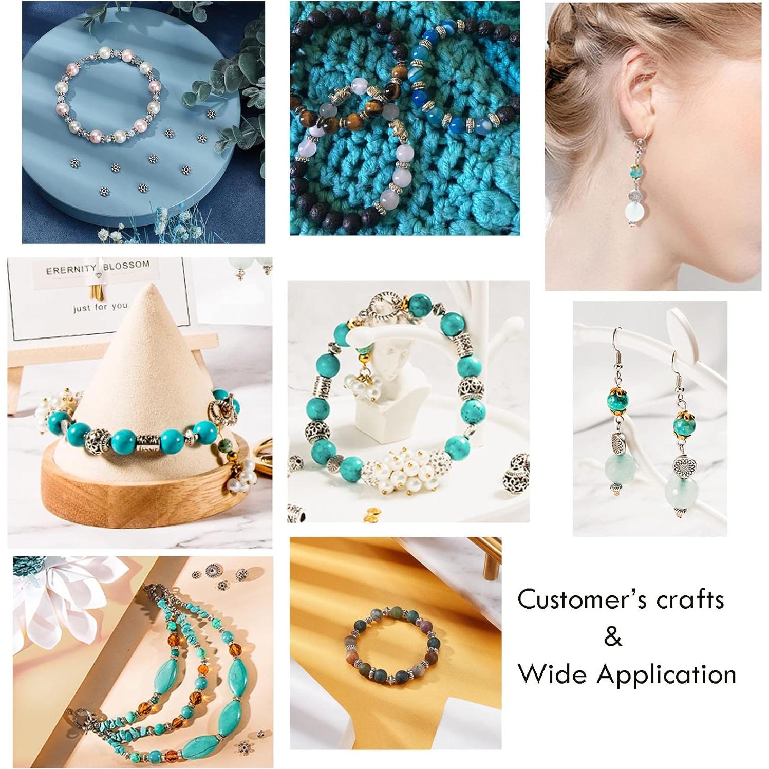 300 Piezas Espaciadores de Perlas PH PandaHall Plata Antigua