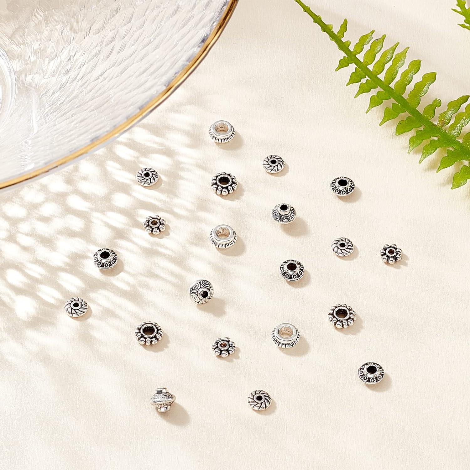 300 Piezas Espaciadores de Perlas PH PandaHall Plata Antigua