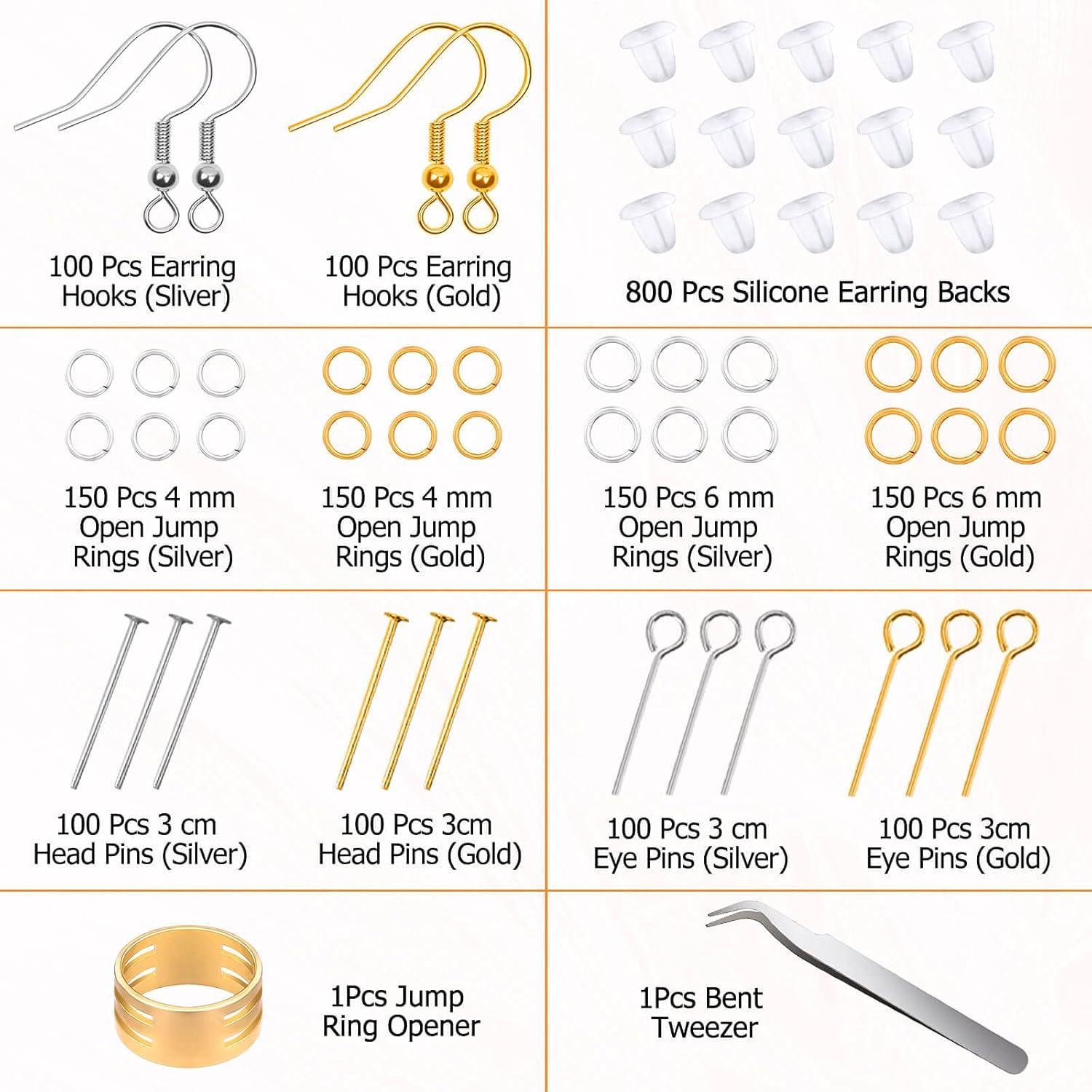 Kit de Fabricación de Pendientes Modacraft 2000 Piezas Hipoalergénico