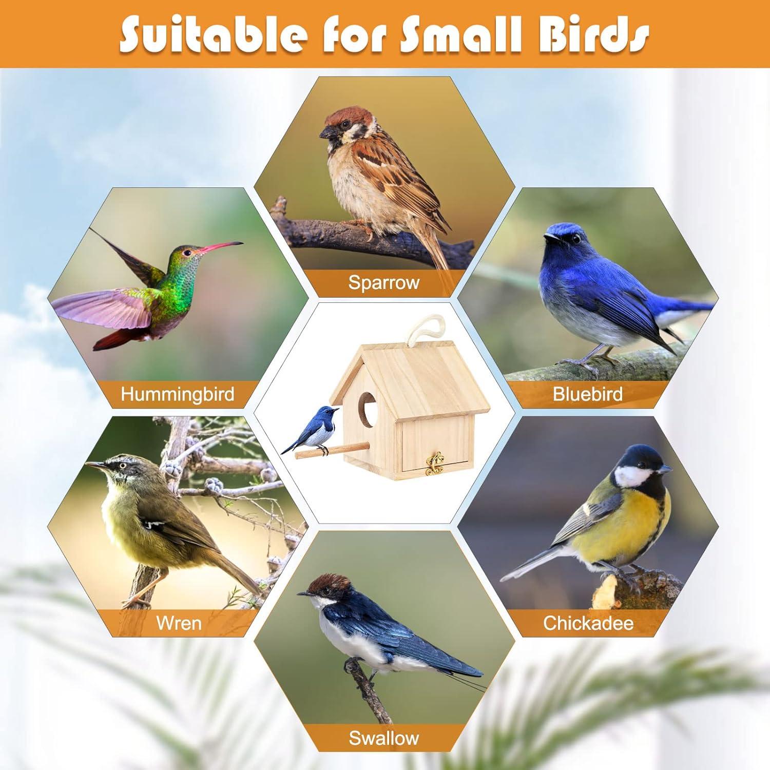 Casa de Aves Exterior YUEPET de Madera Transparente 10.9x10.9cm