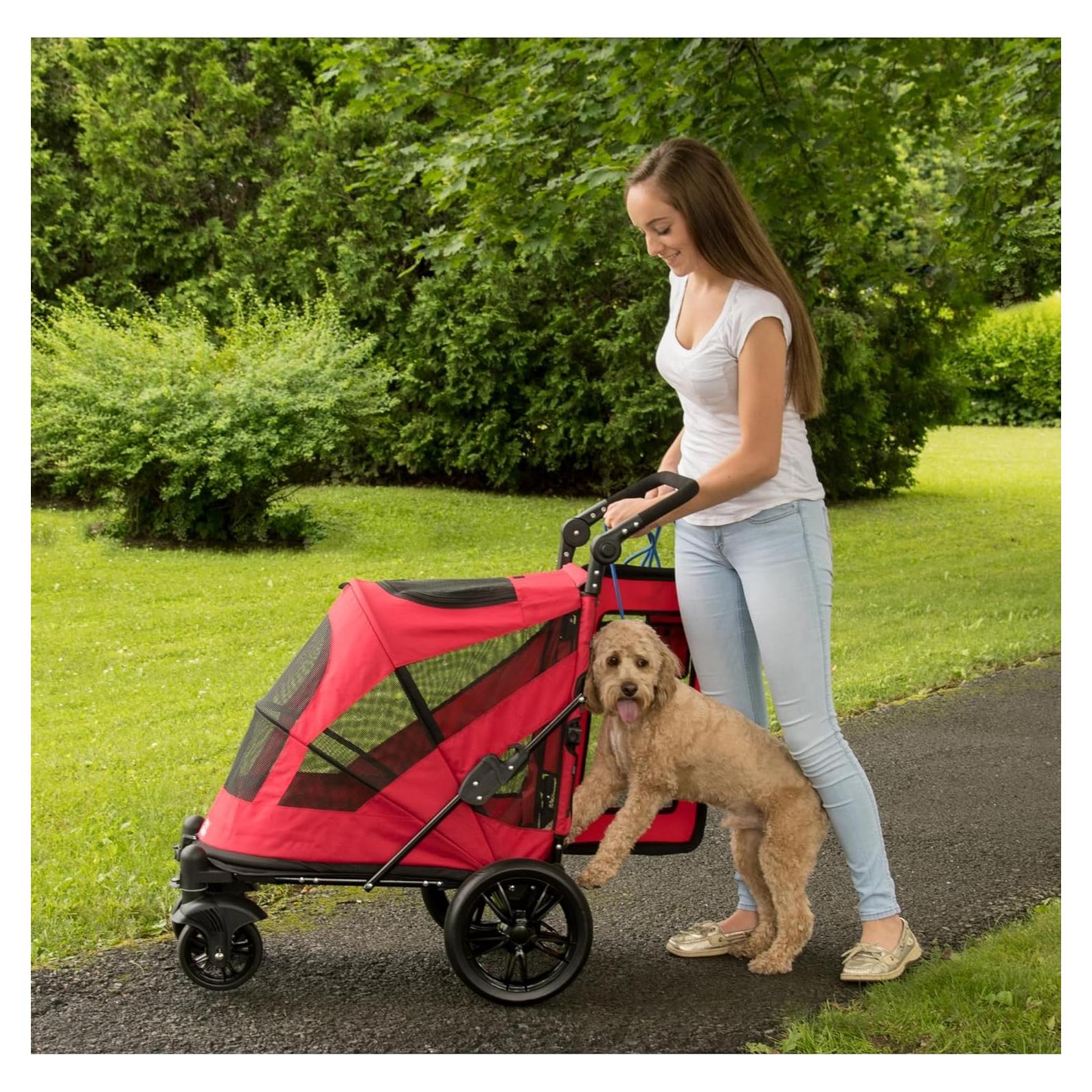 Carro de Mascotas Pet Gear NO-ZIP Cereza para Perros y Gatos