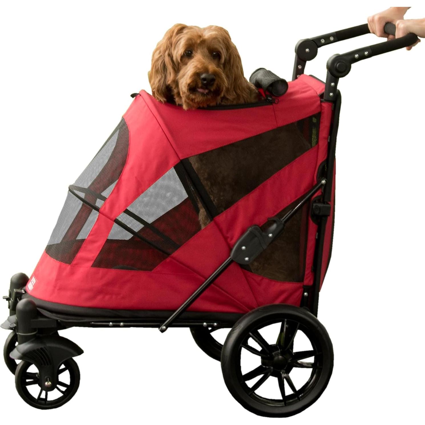 Carro de Mascotas Pet Gear NO-ZIP Cereza para Perros y Gatos