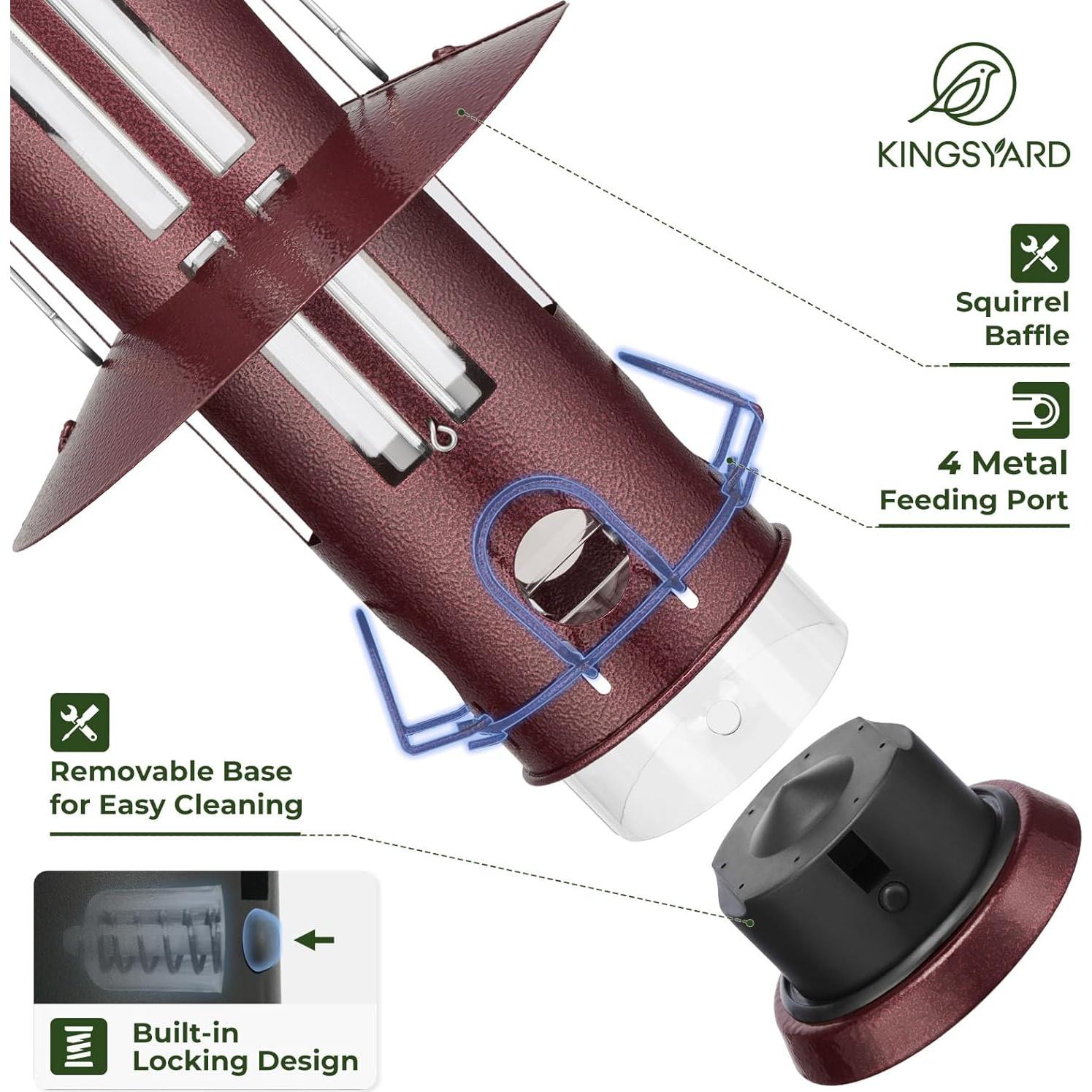 Comedero para Aves Kingsyard Metalico Antiardillas 1.13kg