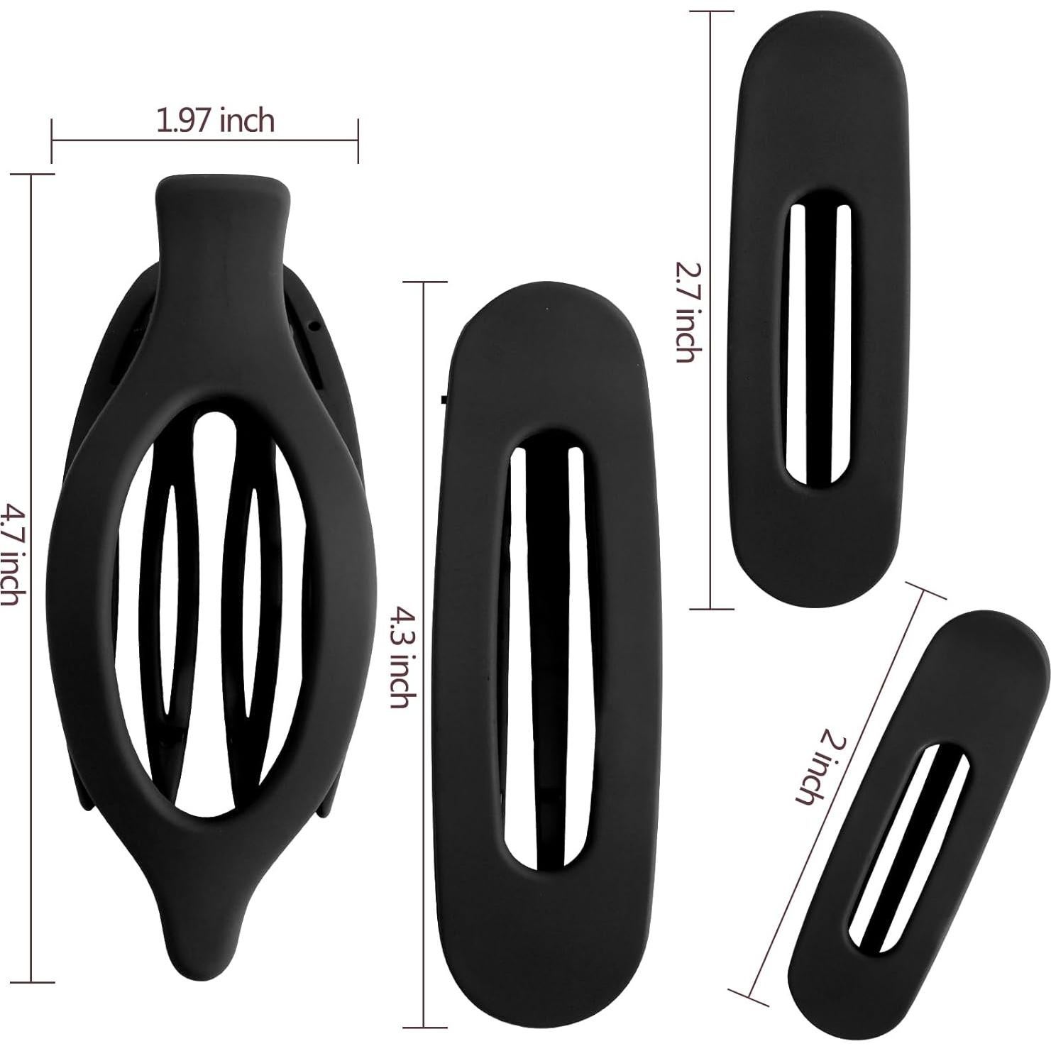 Pinzas Planas Velscrun para Cabello Grueso y Fino - 4 Piezas