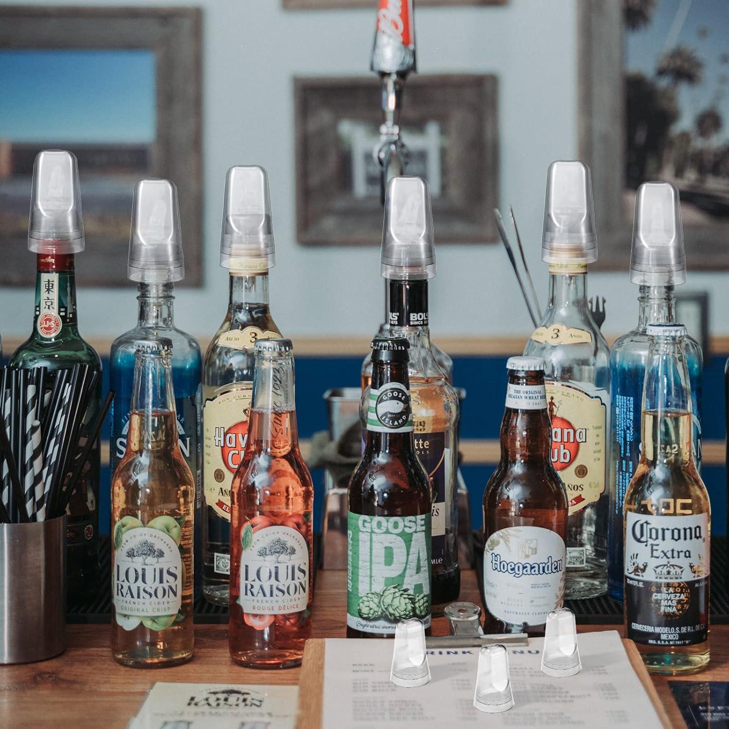 Chengu 24 Tapas de Botellas de Licor Transparentes para Cocina