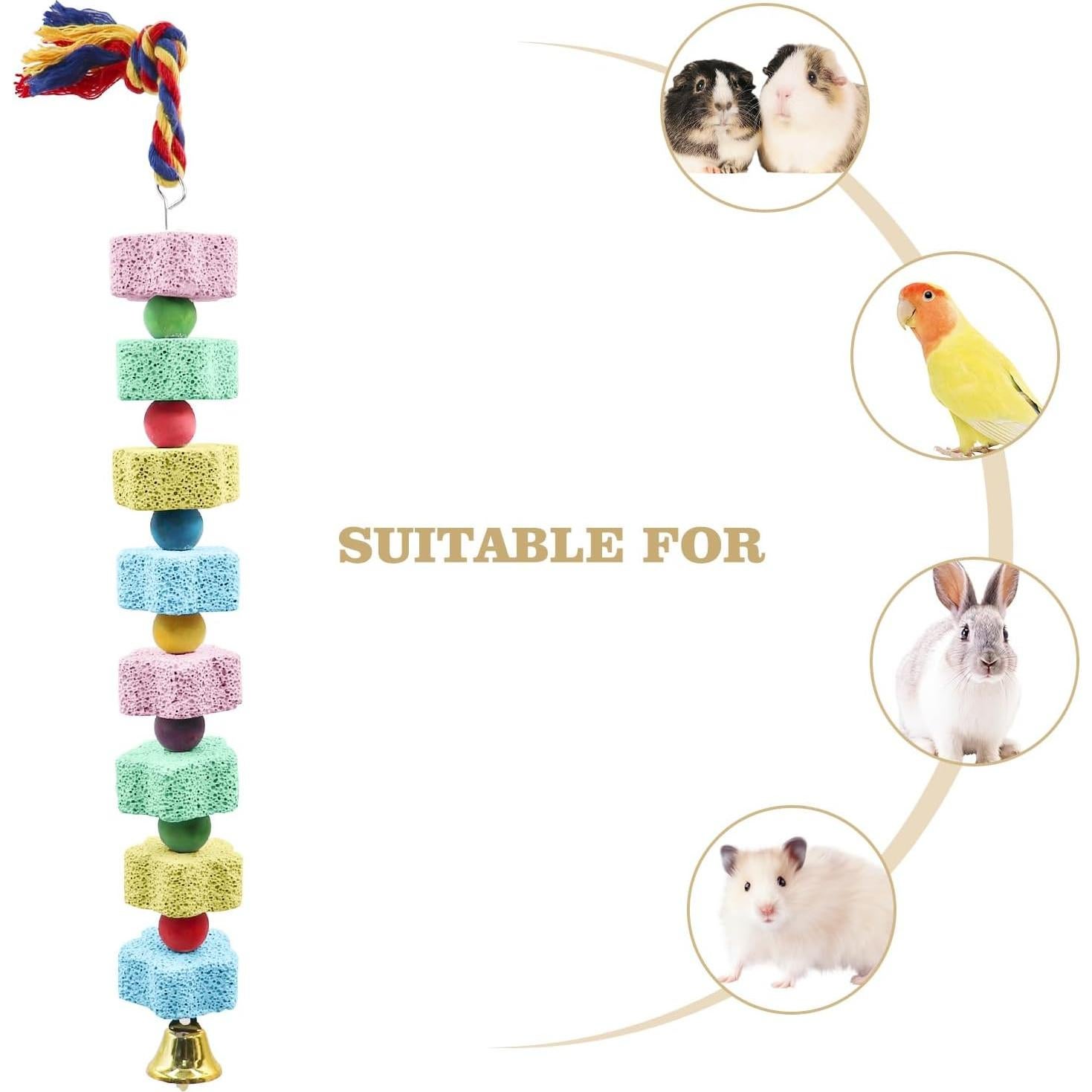 Paquete de 2 Juguetes para Masticar Aves Dnoifne 35 CM