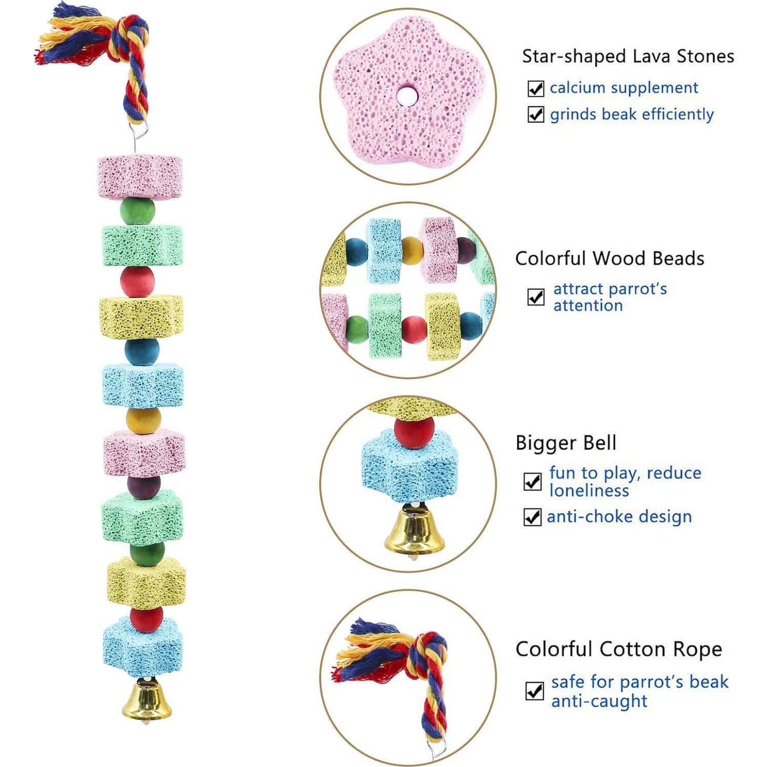 Paquete de 2 Juguetes para Masticar Aves Dnoifne 35 CM